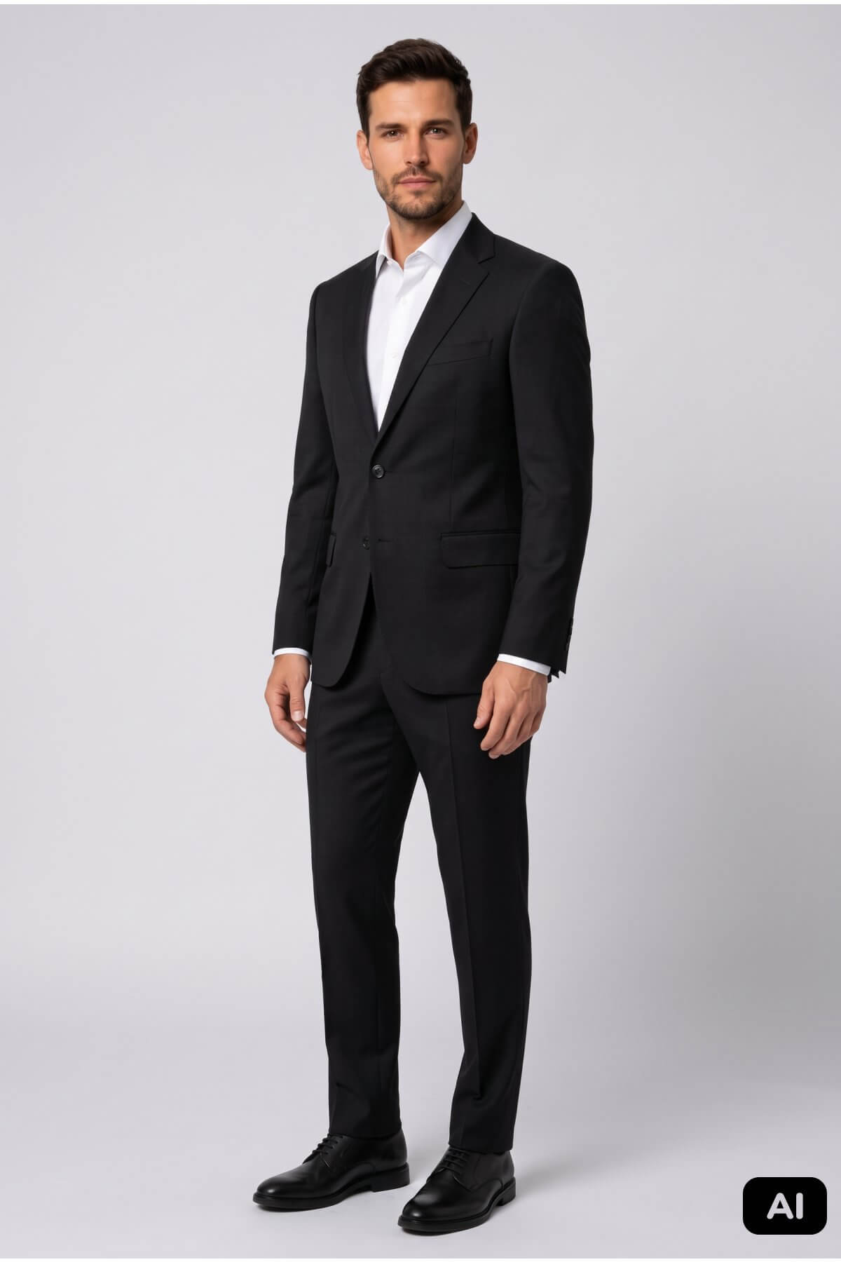 Siyah Regular Fit Geniş Kalıp Mono Yaka %86 Yün Ürün
