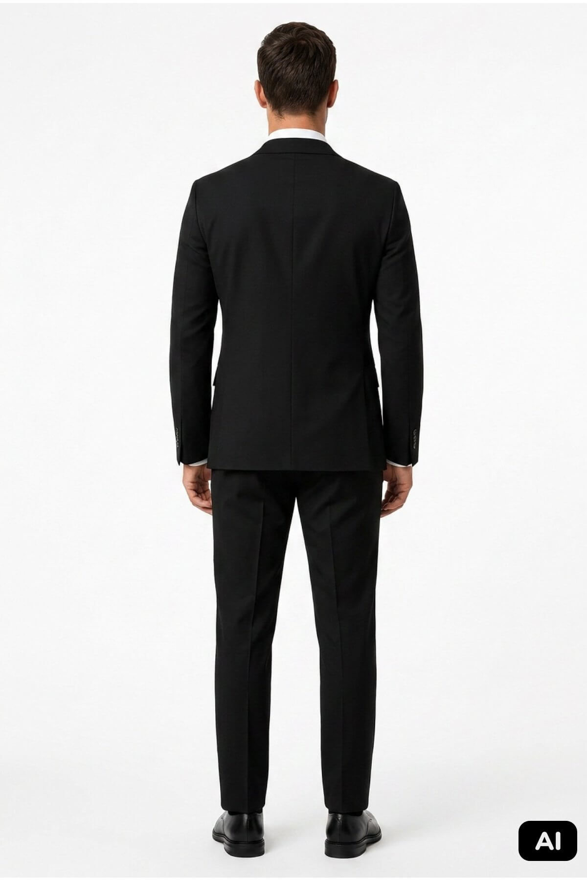 Siyah Slim Fit Dar Kalıp Mono Yaka %86 Yün Ürün