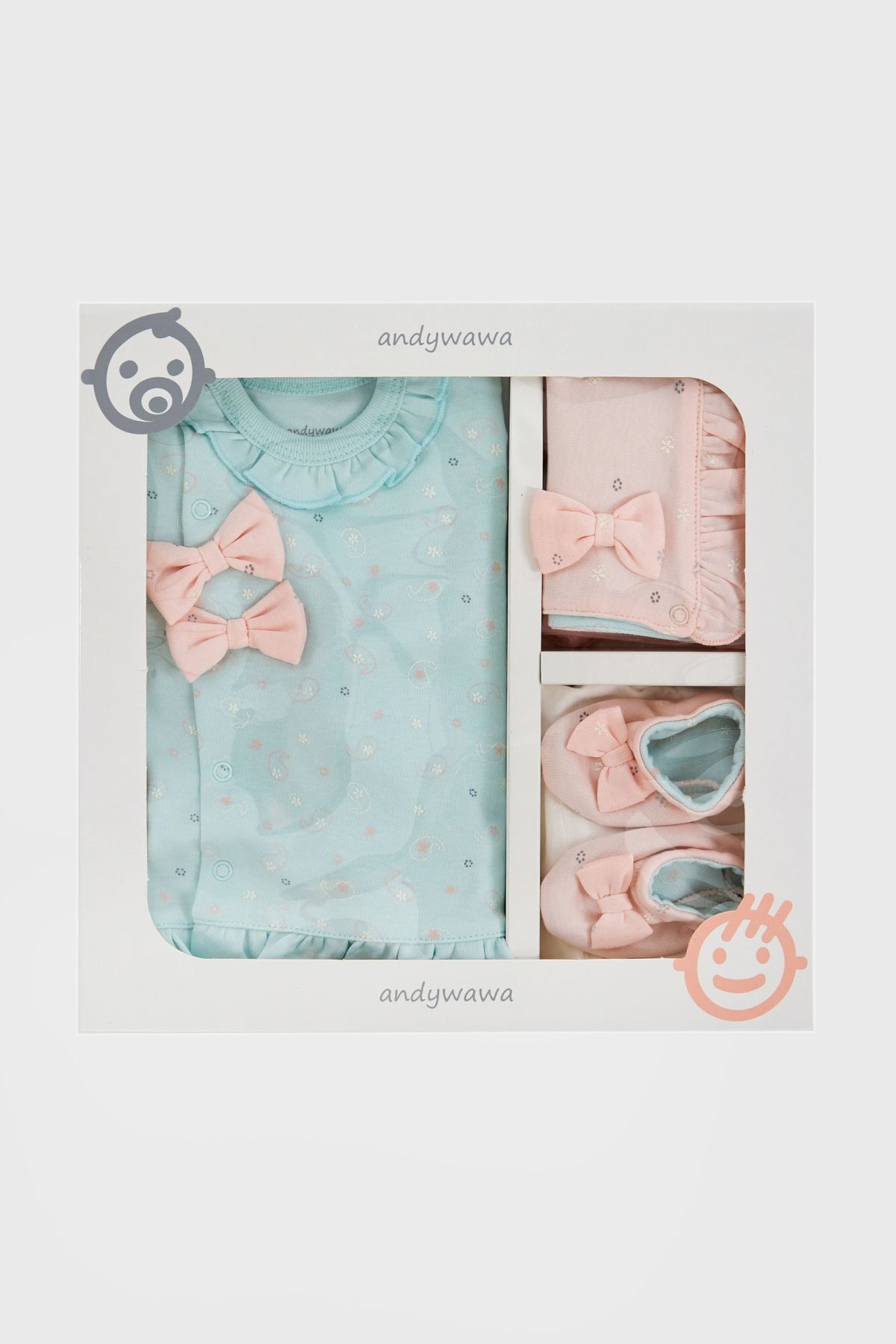 Andywawa Ac22100 Kız Bebek Mint Sweet Home 5'Li Hastane ÇıkışıKız Bebek 5'li SetAndywawa