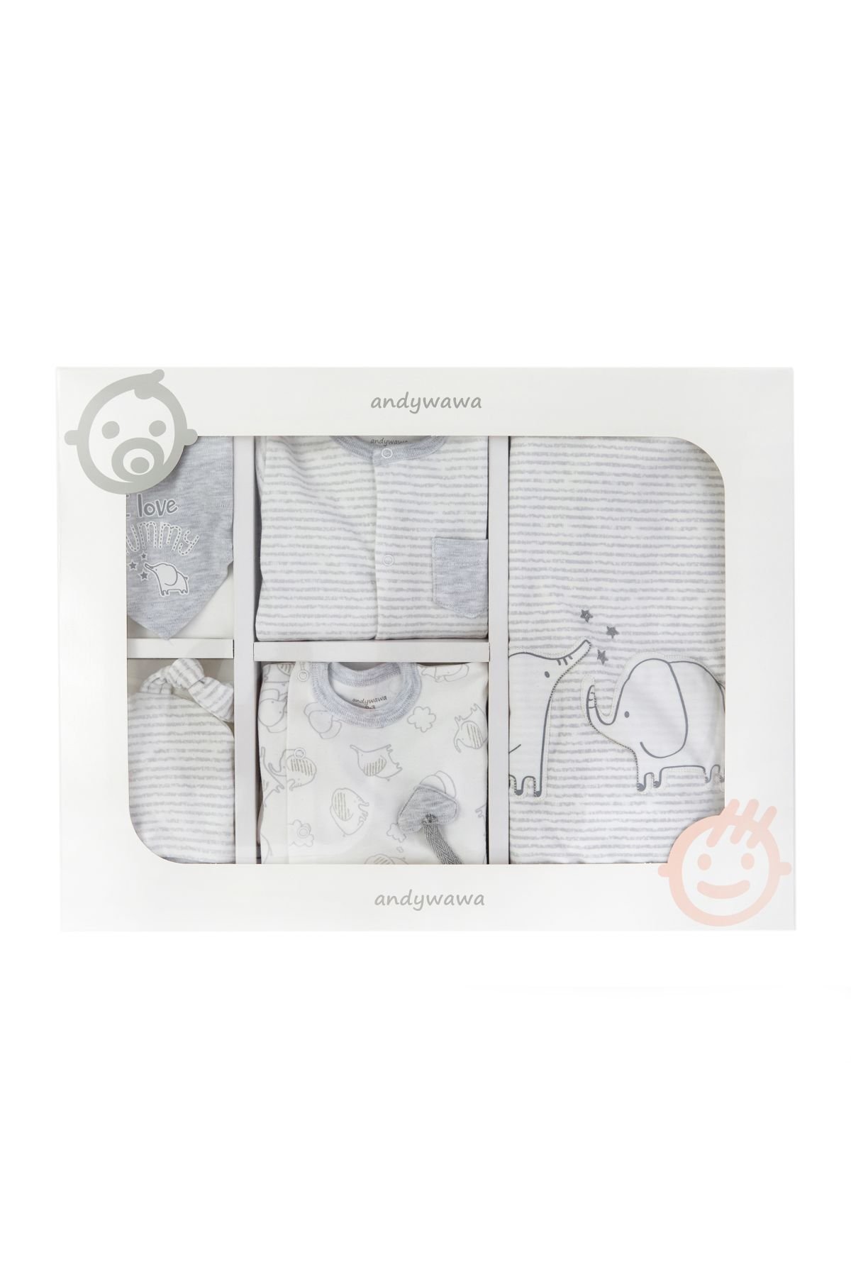 Andywawa Ac22171 Bebek Gri Melanj 10'Lu Hastane ÇıkışıErkek Bebek 10'lu SetAndywawa