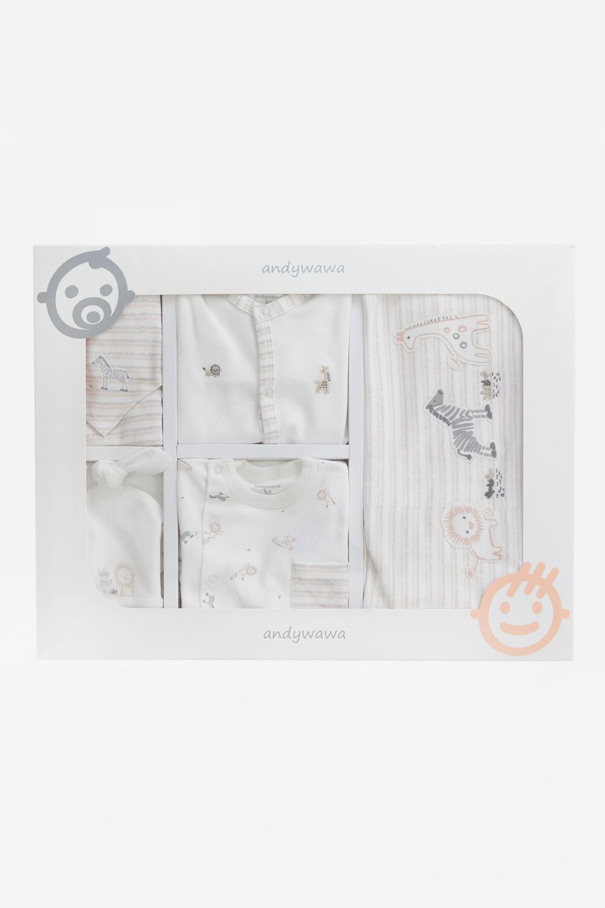 Andywawa Ac22251 Erkek Bebek Bej Baby Lion 10'Lu Hastane ÇıkışıErkek Bebek 10'lu SetAndywawa
