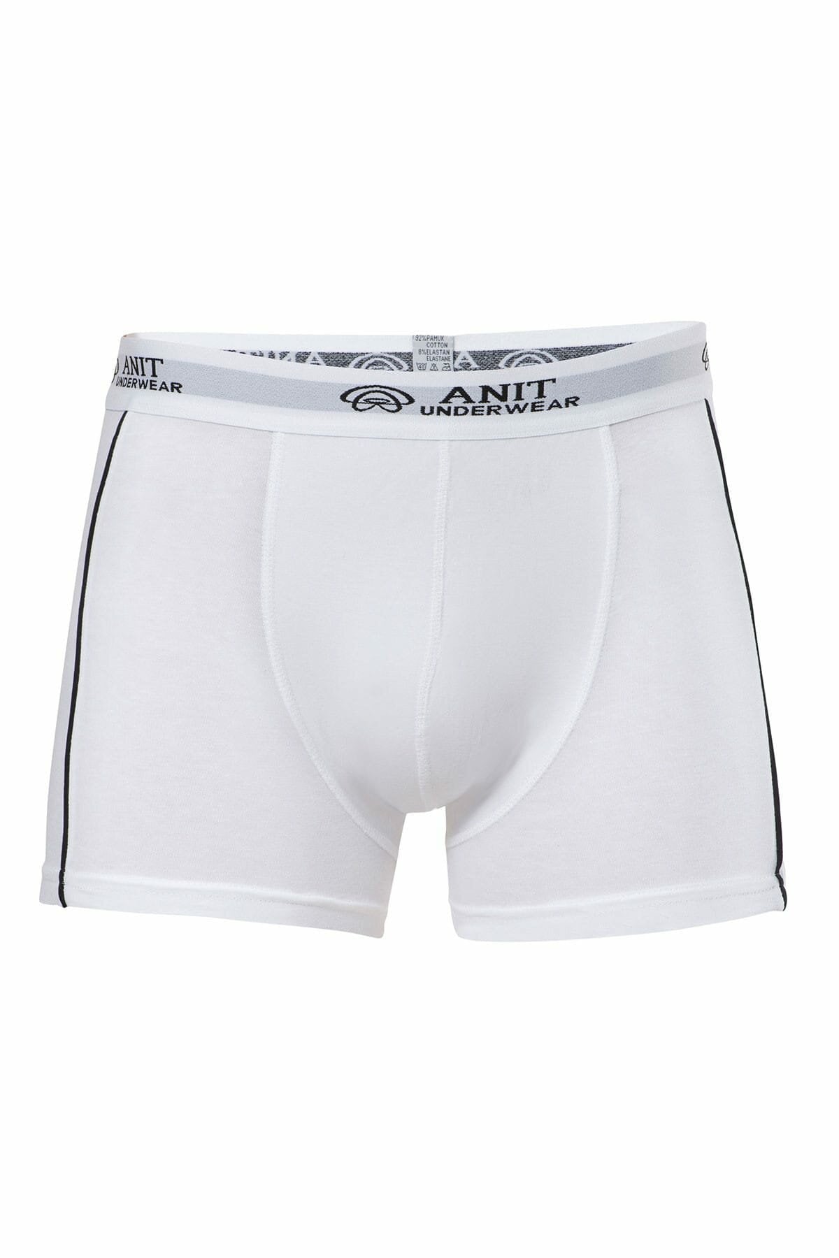 Anıt 1120 Beyaz 3 Adet Likralı Şeritli Pamuklu Erkek BoxerBoxerAnıt Lingerie