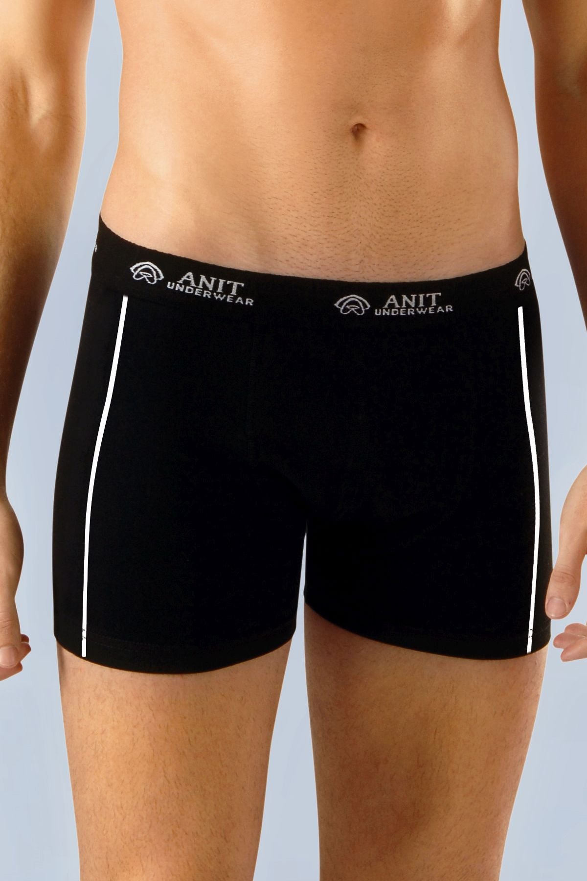 Anıt 1120 Siyah 3 Adet Likralı Şeritli Pamuklu Erkek BoxerBoxerAnıt Lingerie