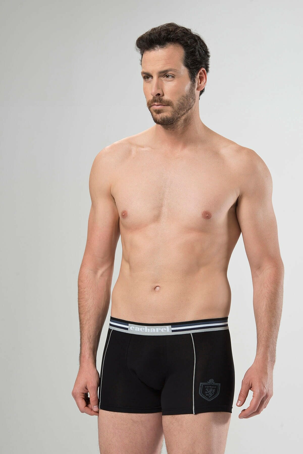 Cacharel 1323 Siyah Gri Erkek 2'Li BoxerBoxerCacharel