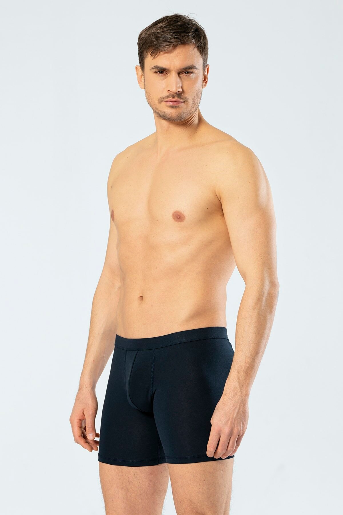 Cacharel 1336 Lacivert Erkek Likralı Bel Bantlı Uzun BoxerBoxerCacharel