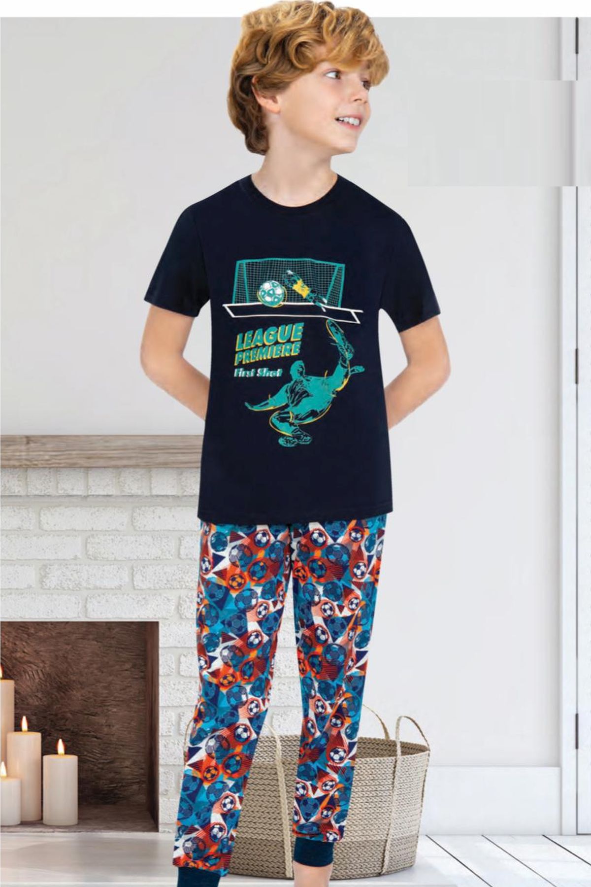 Ersoy Çocuk 702K Erkek Çocuk Lacivert Kısa Kollu Pijama TakımıErkek Çocuk PijamaErsoy Çocuk