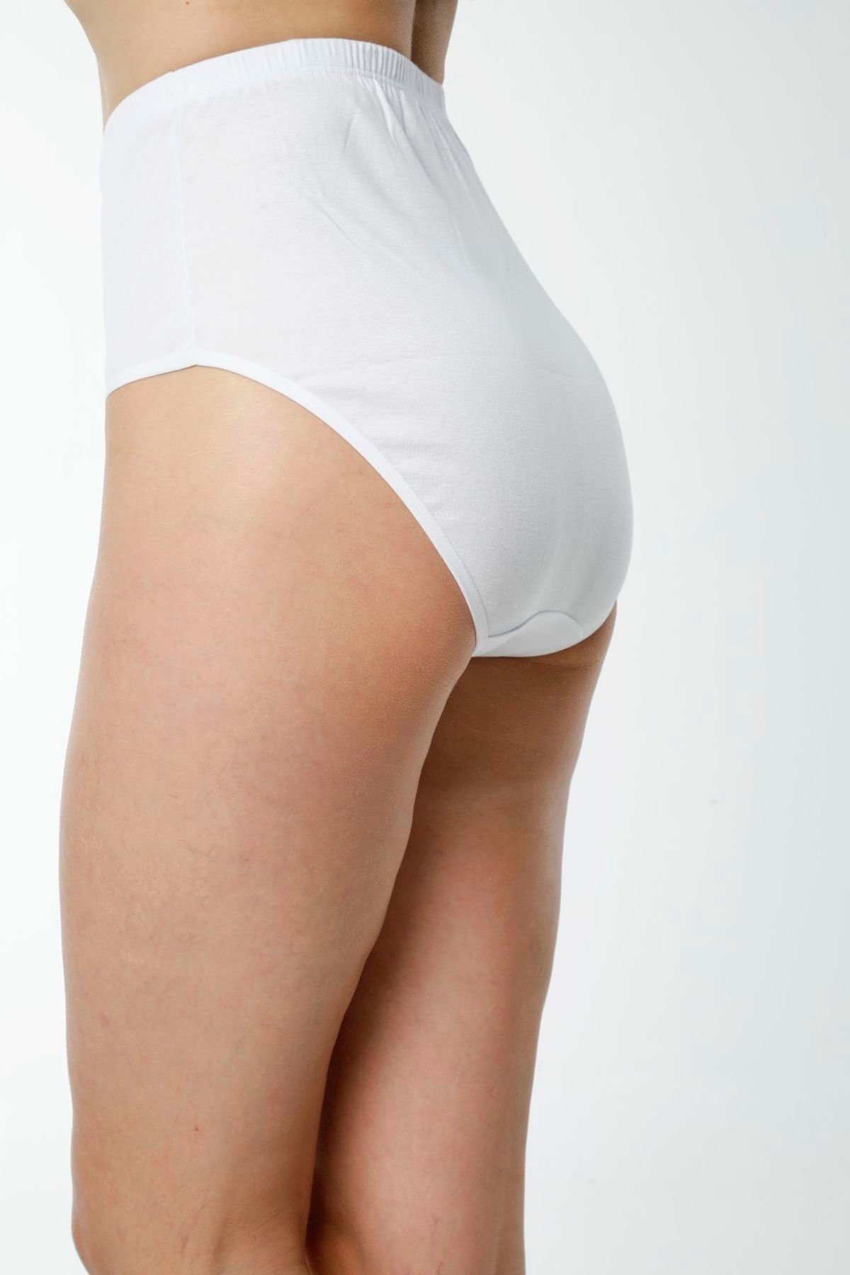Hmd 1003 Kadın 3'lü Beyaz Rahat Doku Pamuklu Ribana Bato KülotPamuklu KülotHmd Underwear