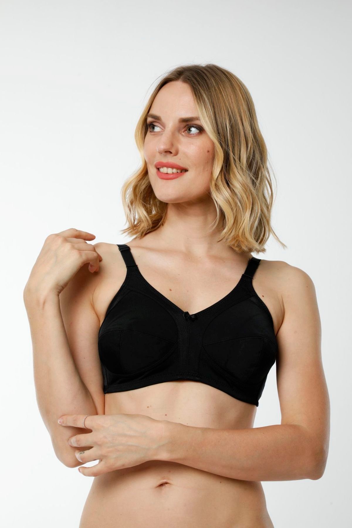 Hmd 6030 Kadın Rahat Doku Ribana %100 Pamuk Siyah Toparlayıcı SütyenToparlayıcı SütyenlerHmd Underwear