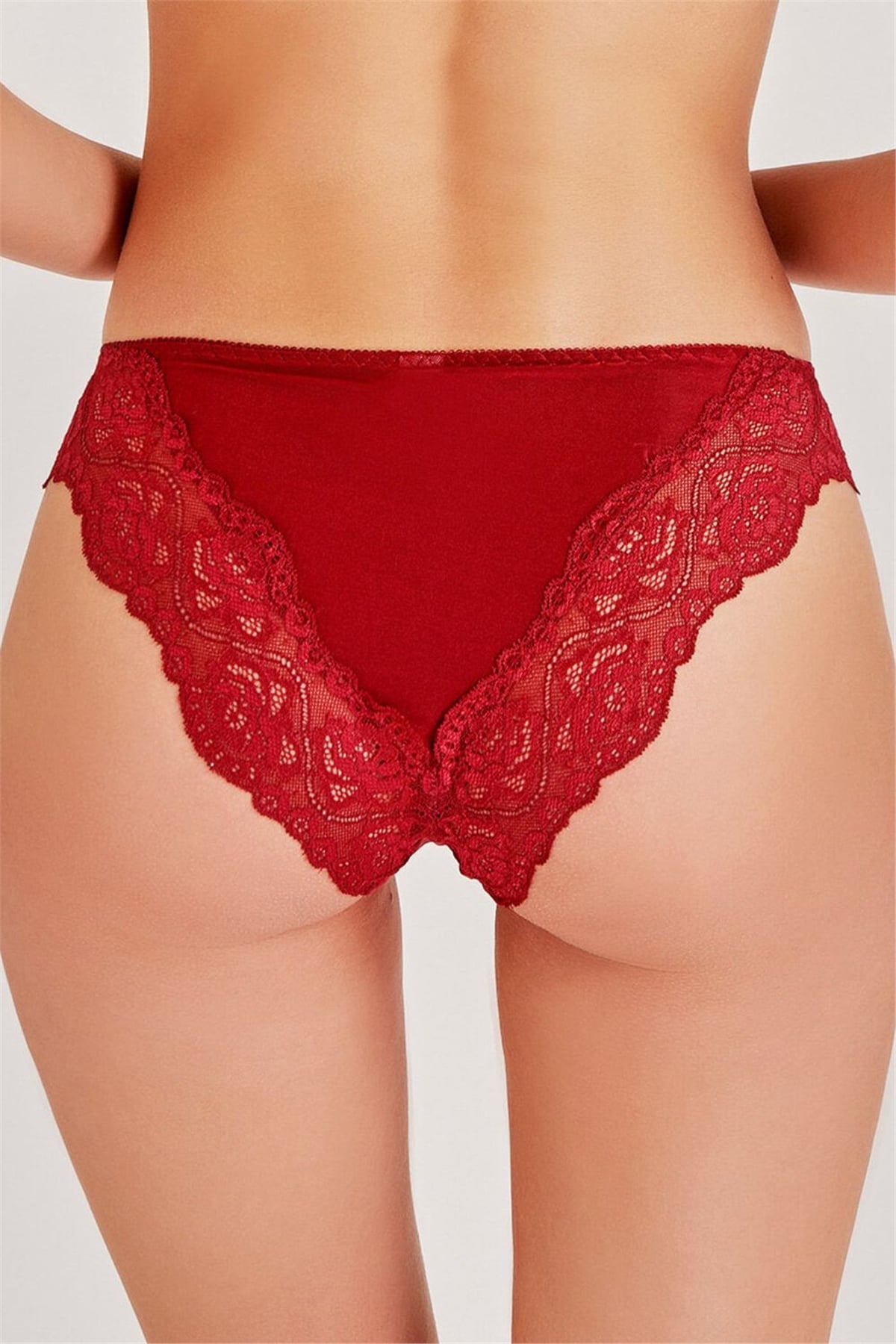 Magic Form 423 Kadın Kırmızı Dantelli Kumaş Detaylı KülotSlip KülotMagic Form