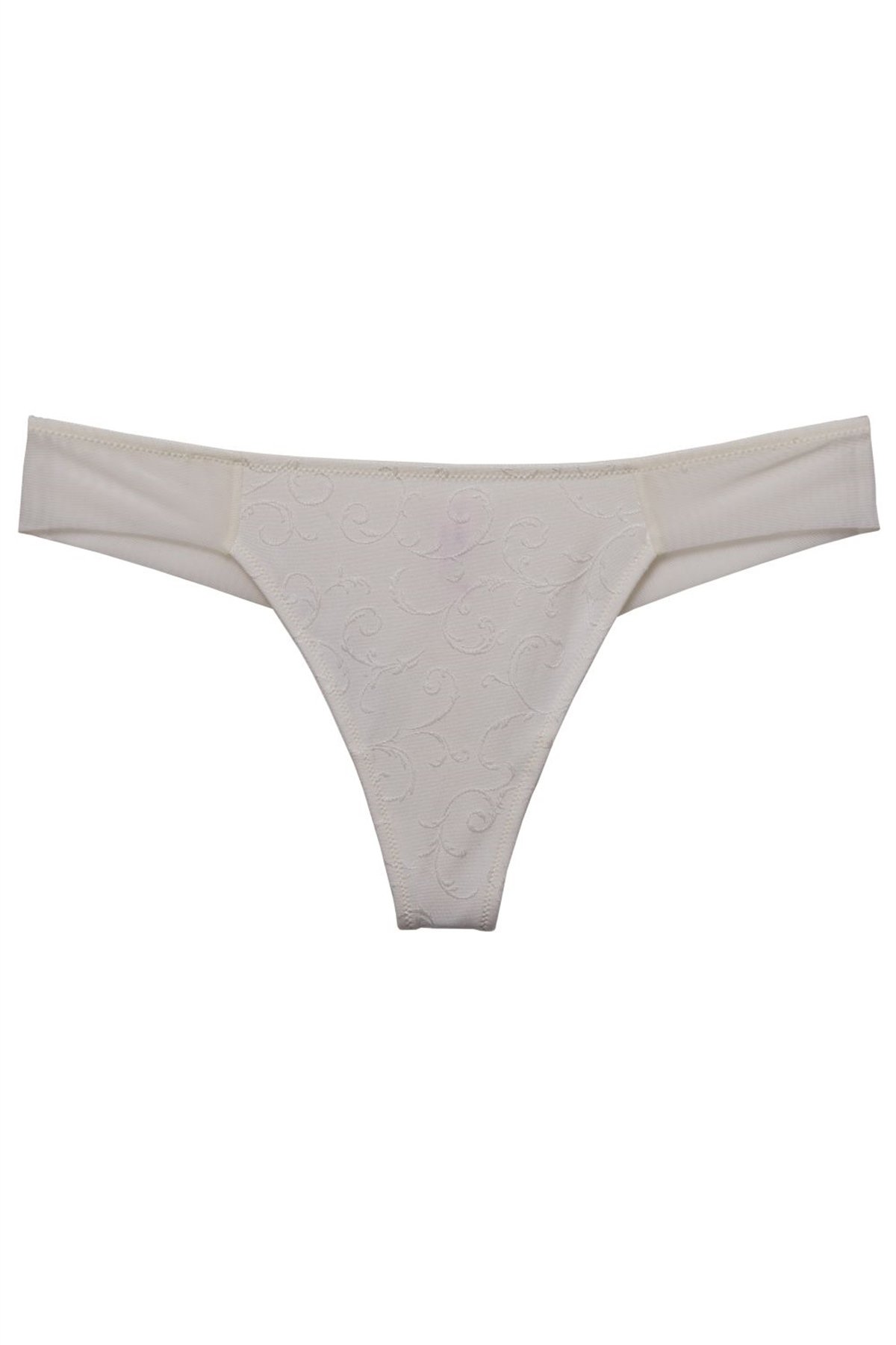 Magic Form 665 Kadın Ekru Desenli Kumaşlı Brazil String KülotSlip KülotMagic Form