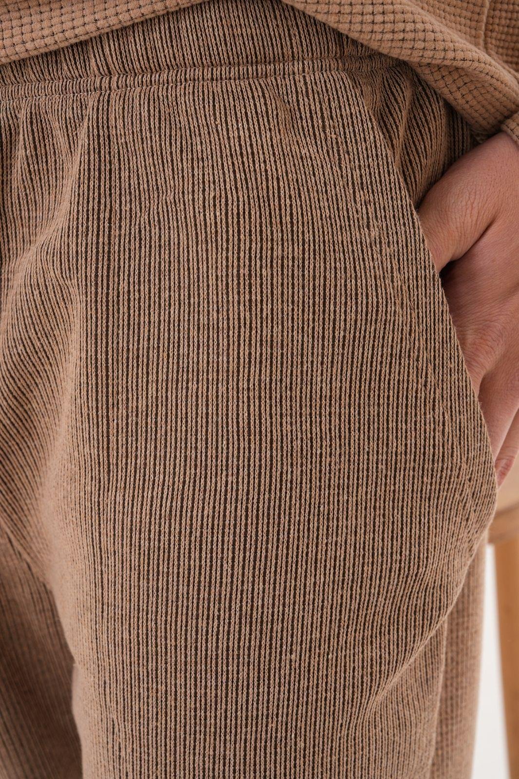 Mecit 2998 Kahve Selanik Kumaş Kışlık Erkek Pijama Takımı