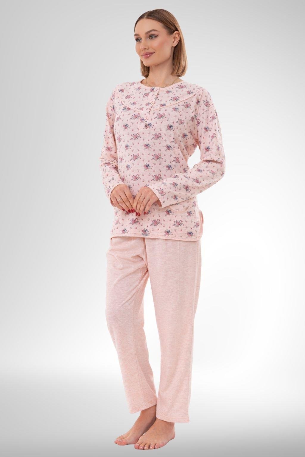 Mecit 6314 Pudra Kadın Büyük Beden Pijama Takımı