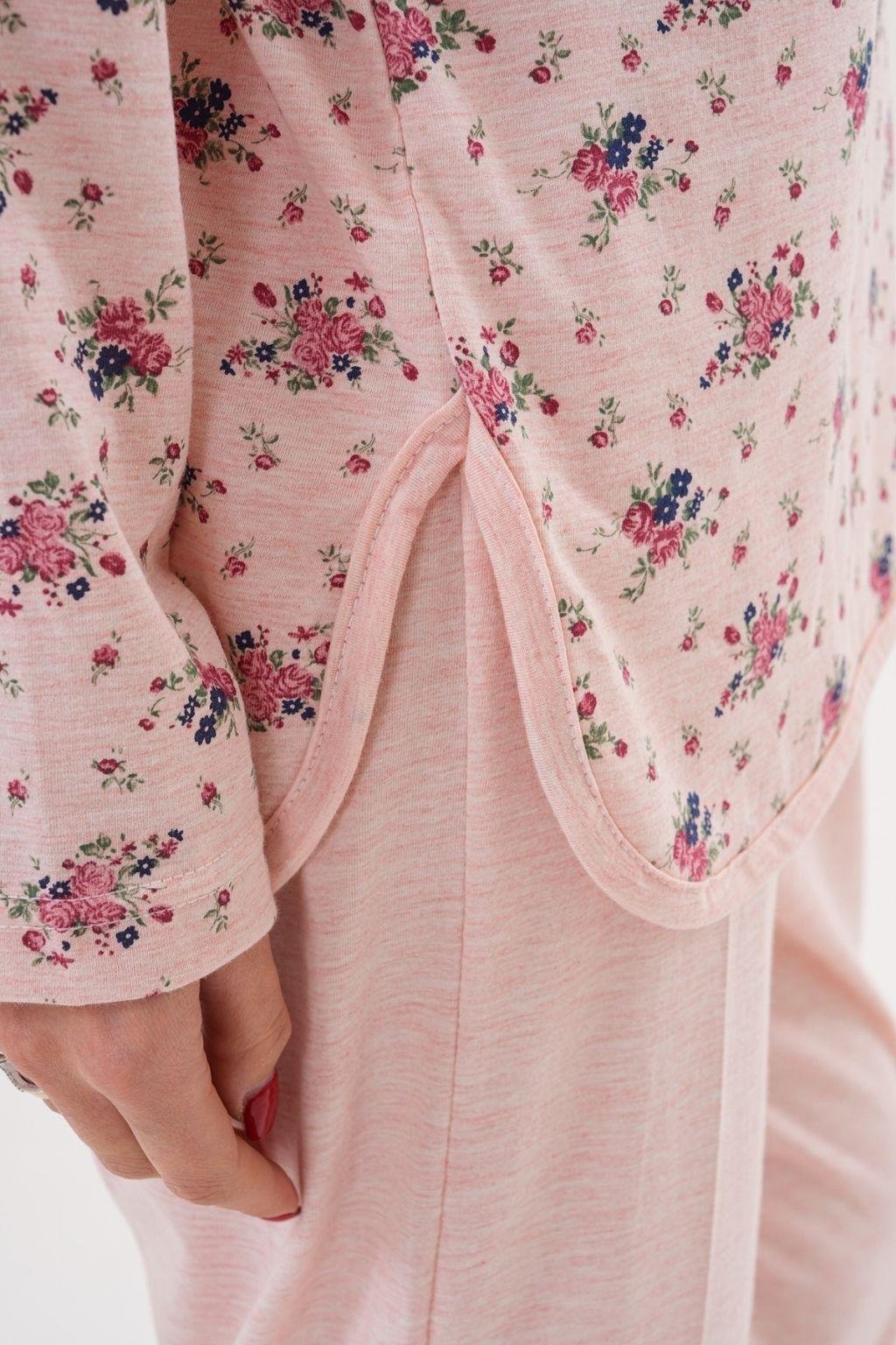 Mecit 6314 Pudra Kadın Büyük Beden Pijama Takımı