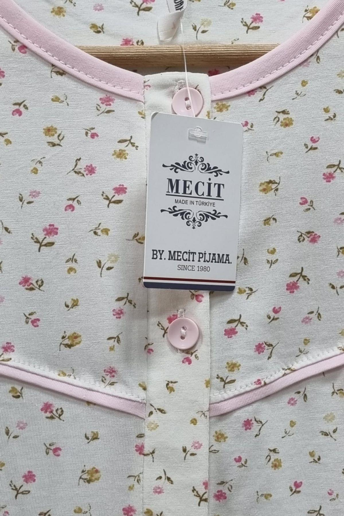 Mecit 6361 Pembe %100 Pamuk Büyük Beden Kadın Pijama Takımı