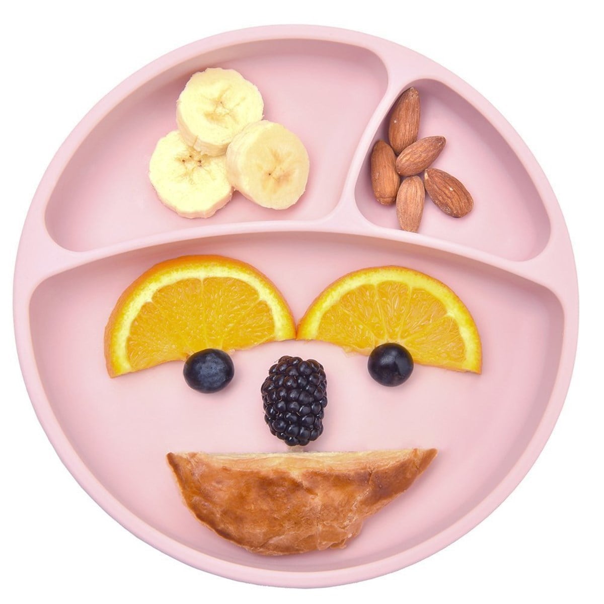OİOİ Porsiyon Vakum Tabanlı Silikon Tabak Pembe
