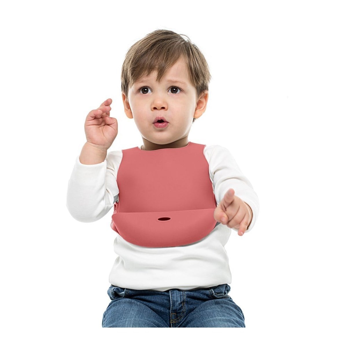 OİOİ Silikon Mama Önlüğü Pembe