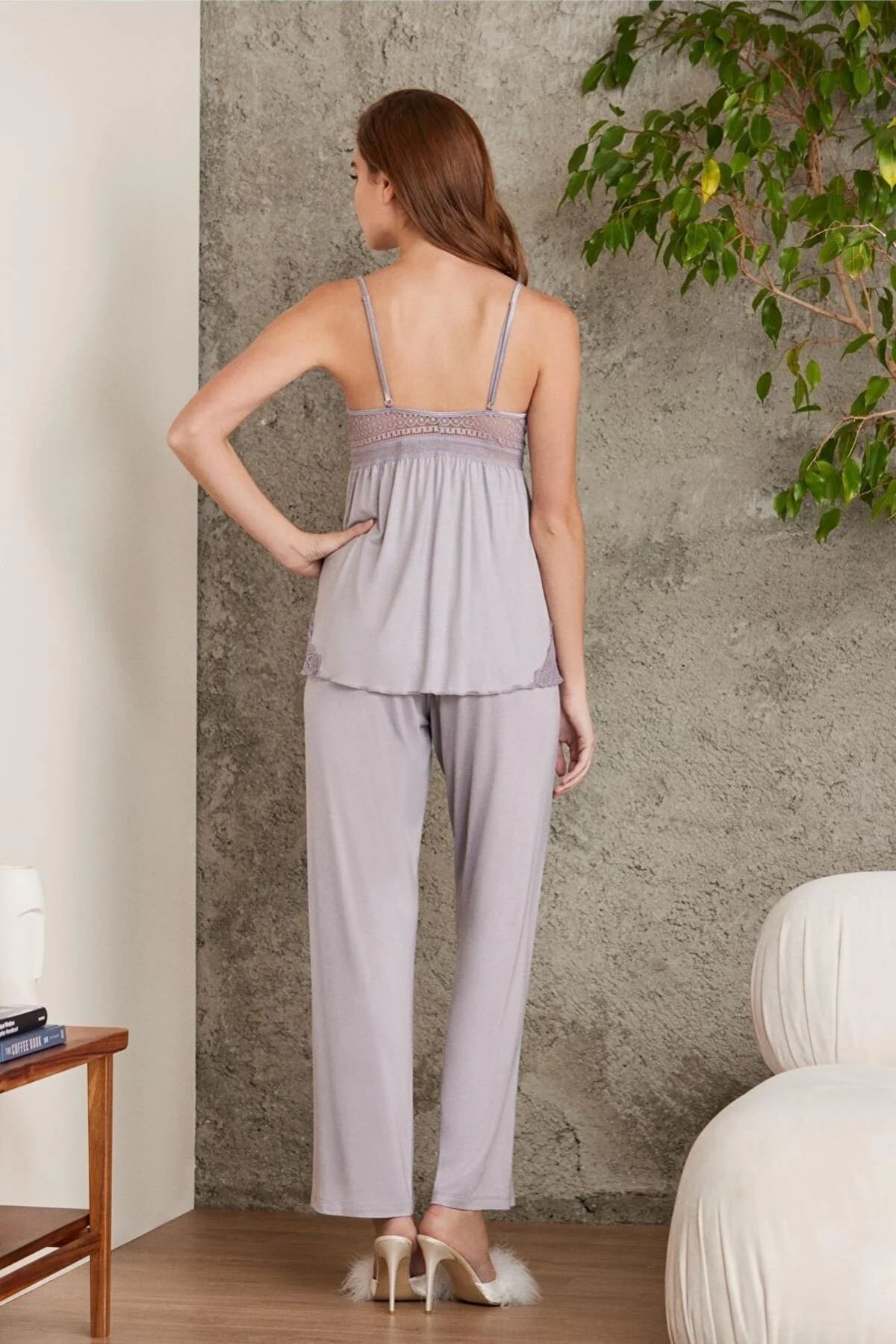 Pierre Cardin 2820 Royal Dantelli Penye 3'lü Kadın Şortlu Pijama TakımıKadın Sabahlıklı Pijama TakımıPierre Cardin