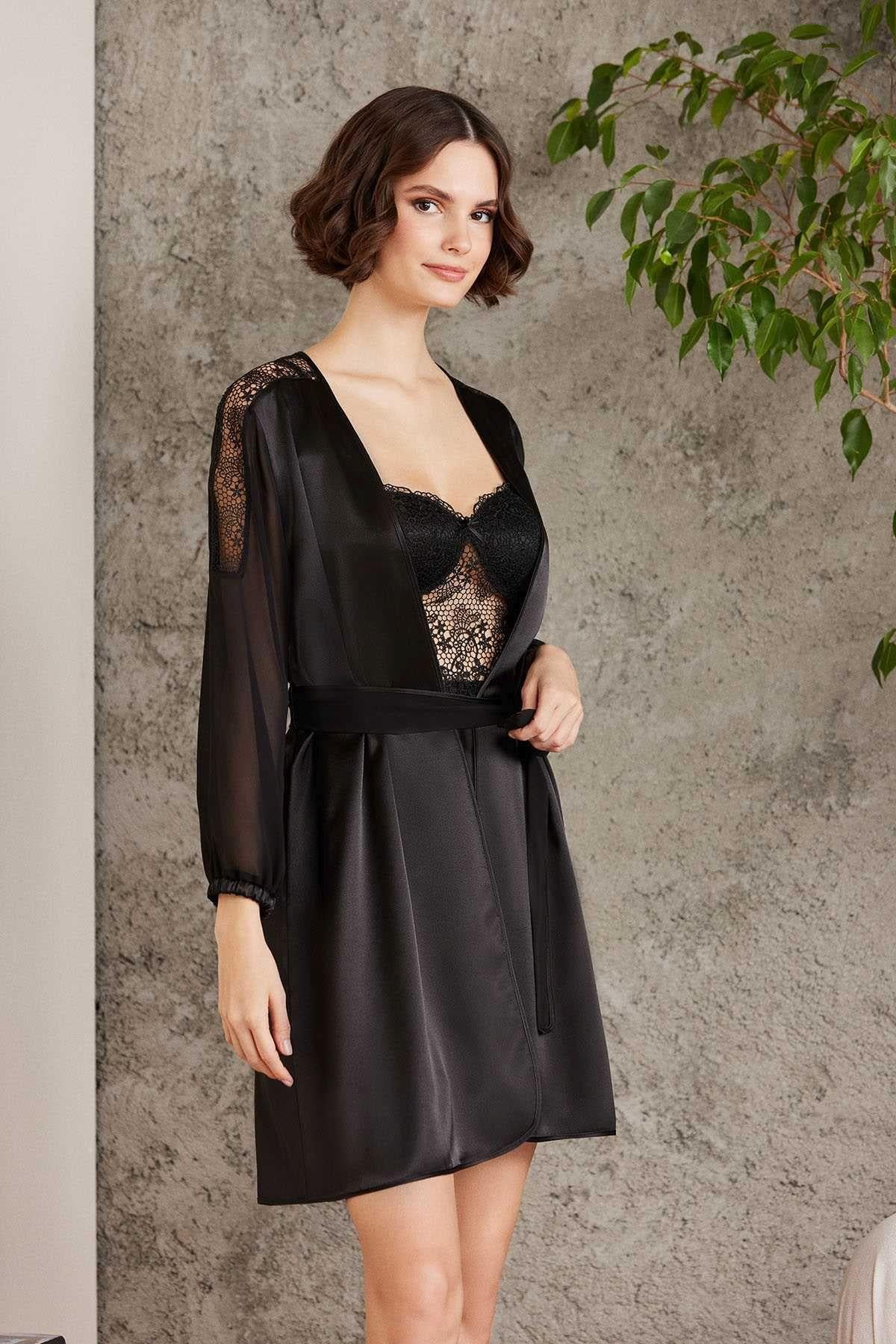 Pierre Cardin 6005 Kadın Siyah Gelin Çeyiz Seti 6'lı Saten TakımSetlerPierre Cardin