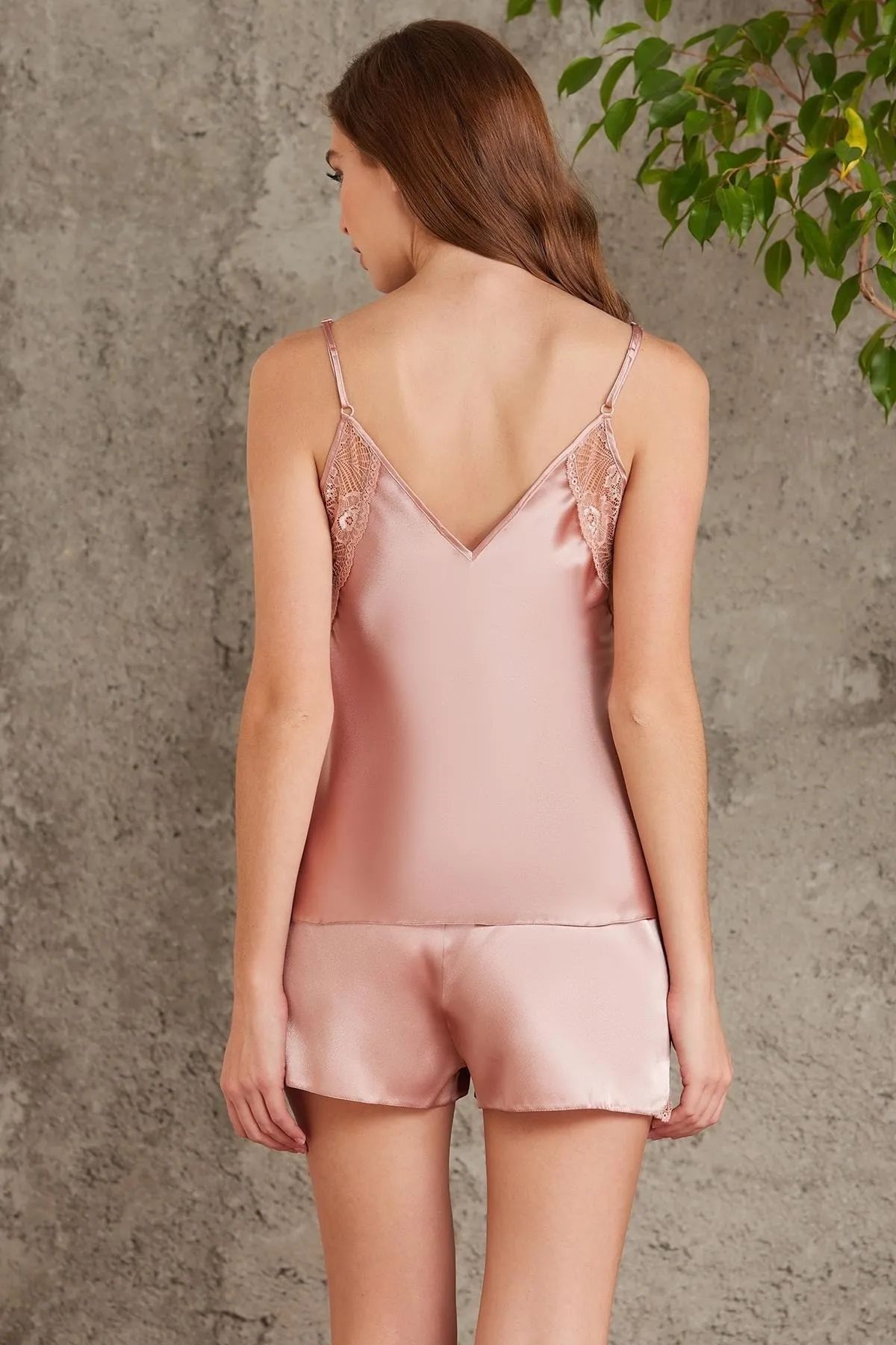 Pierre Cardin 7085 Kadın Brandy Gelin Çeyiz Seti 4'lü Saten Sabahlık Gecelik Şortlu TakımSetlerPierre Cardin