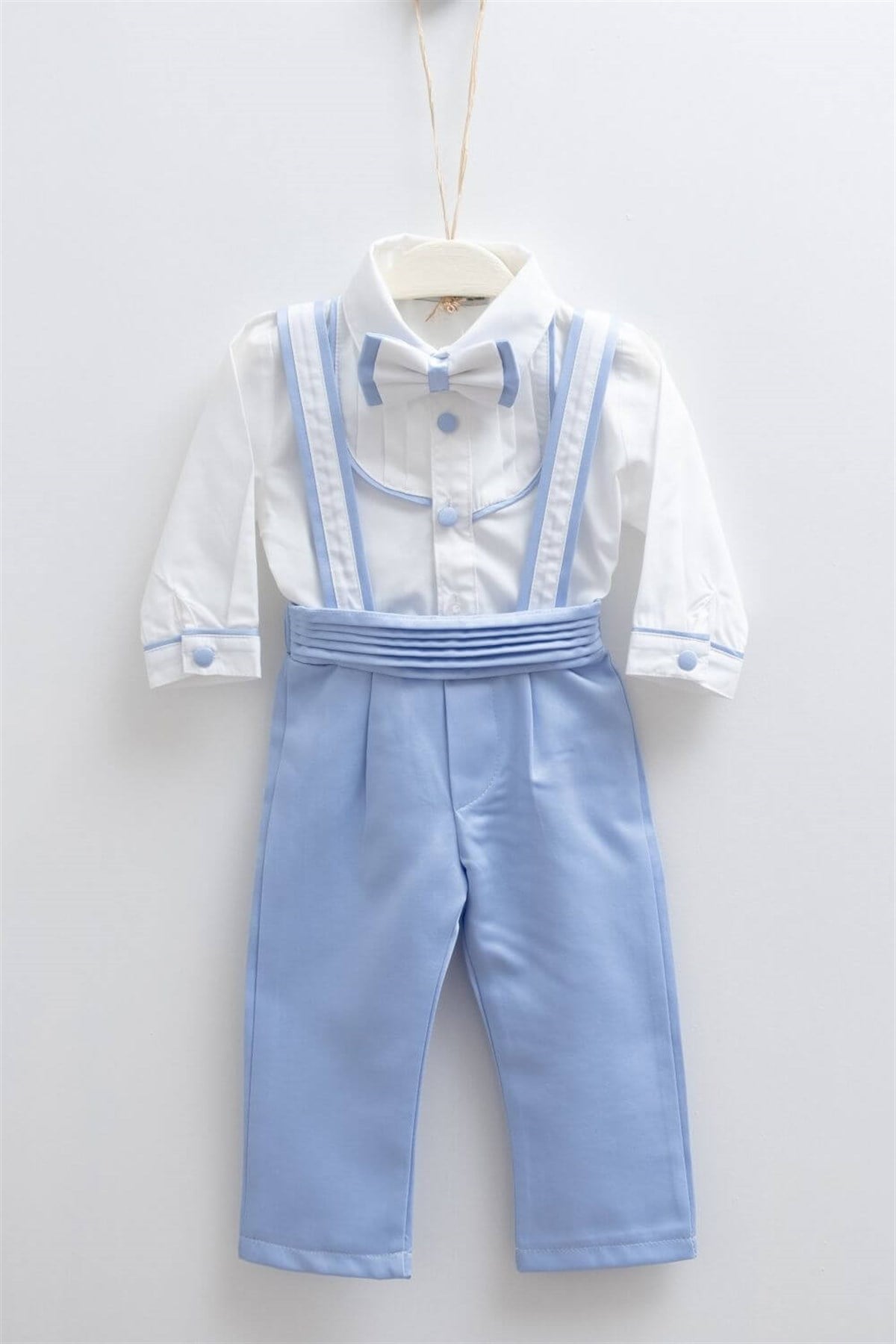 Pugi Baby 2073 Erkek Bebek Mavi Salopet Mevlüt TakımıErkek Bebek Mevlüt KıyafetiPugi Baby