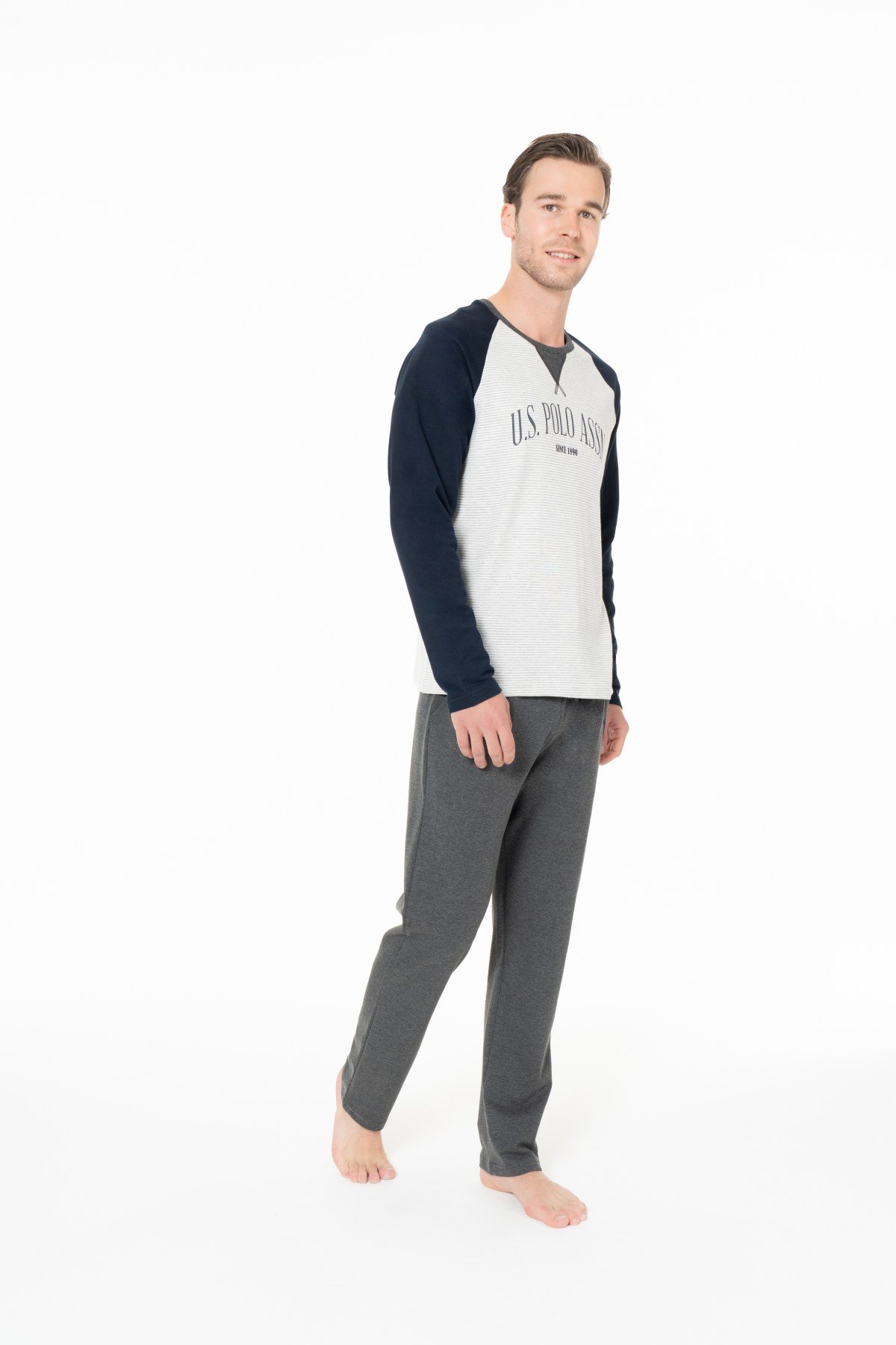 U.S. Polo Assn. 18965 Erkek Lacıvert Yuvarlak Yaka Uzun Kollu Pijama TakımıPijama TakımıU.S. Polo Assn.