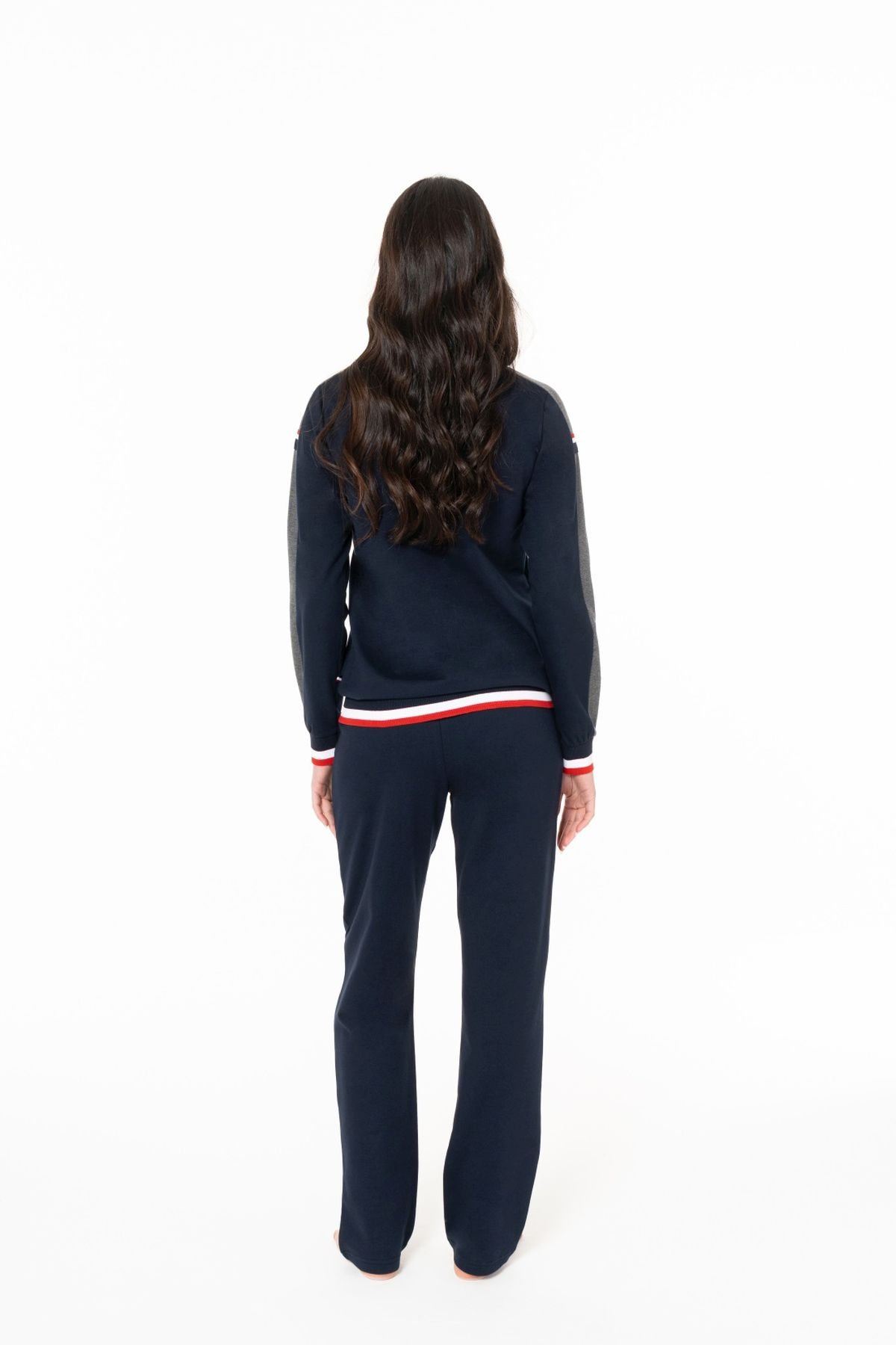 U.S. Polo Assn. 20116B Kadın Lacıvert Yuvarlak Yaka Uzun Kollu Pijama TakımıKadın Pijama TakımıU.S. Polo Assn.