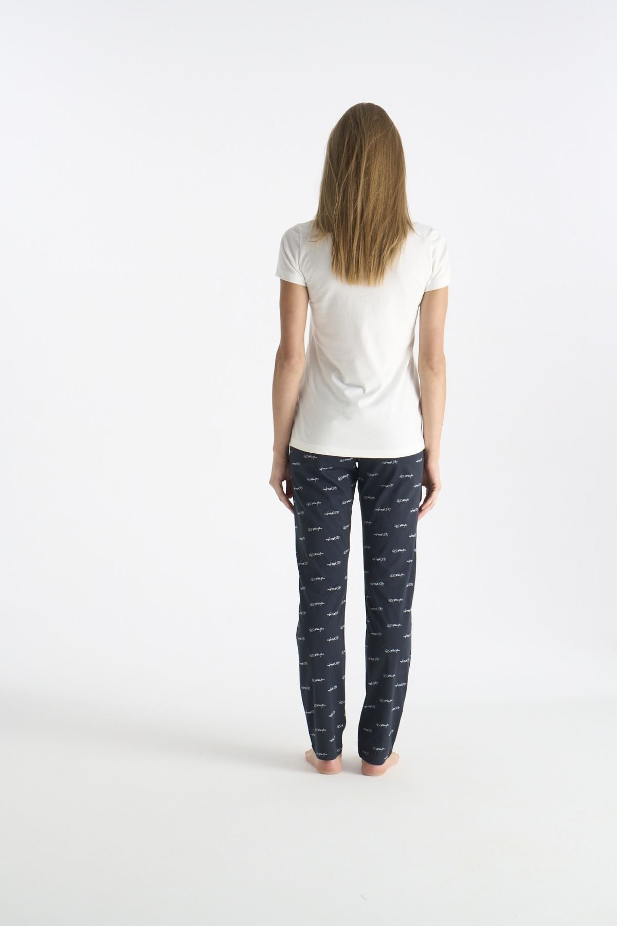 U.S. Polo Assn. 20214 Kadın Ekru Kısa Kollu Yarım Patlı Pijama TakımıKadın Pijama TakımıU.S. Polo Assn.