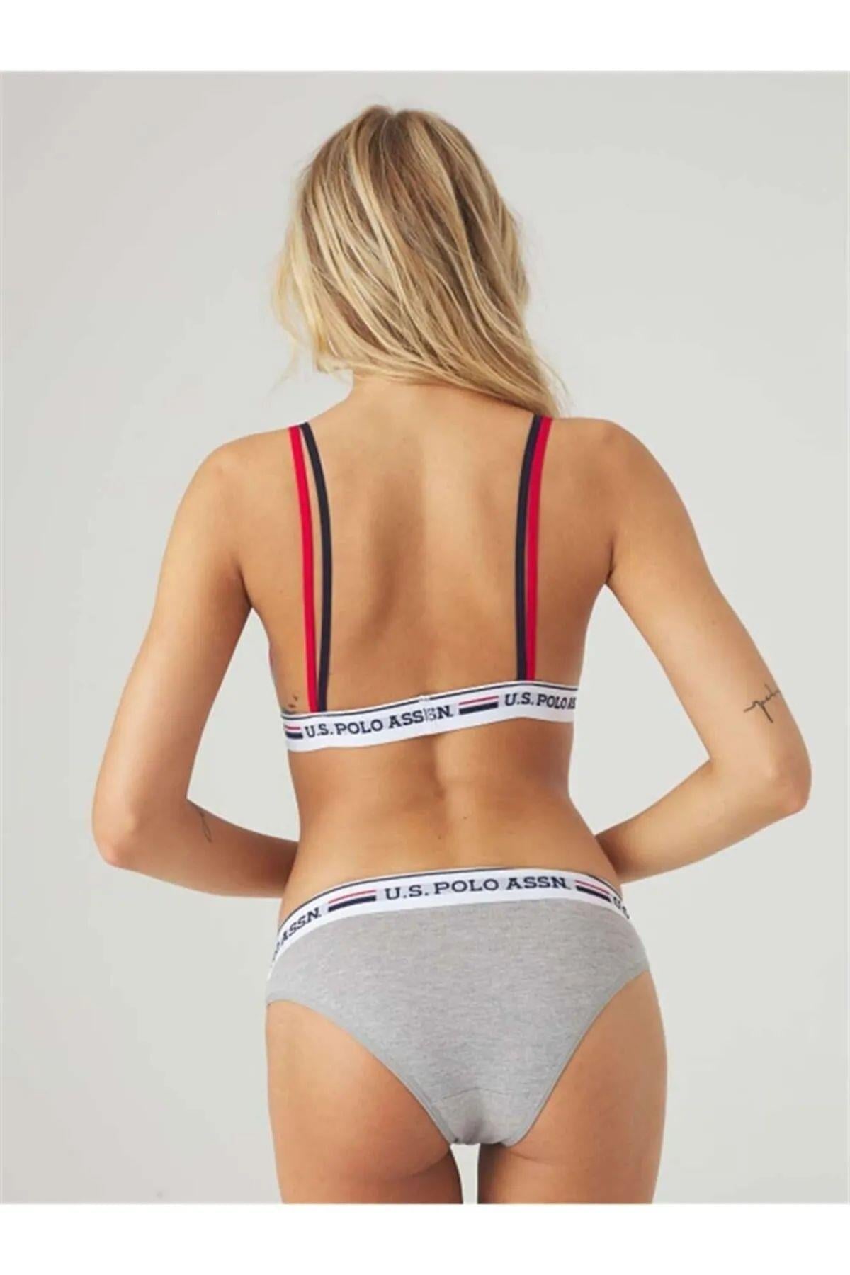 U.S. Polo Assn. 66254 Kadın Gri Büstiyer Slip TakımBüstiyerU.S. Polo Assn.