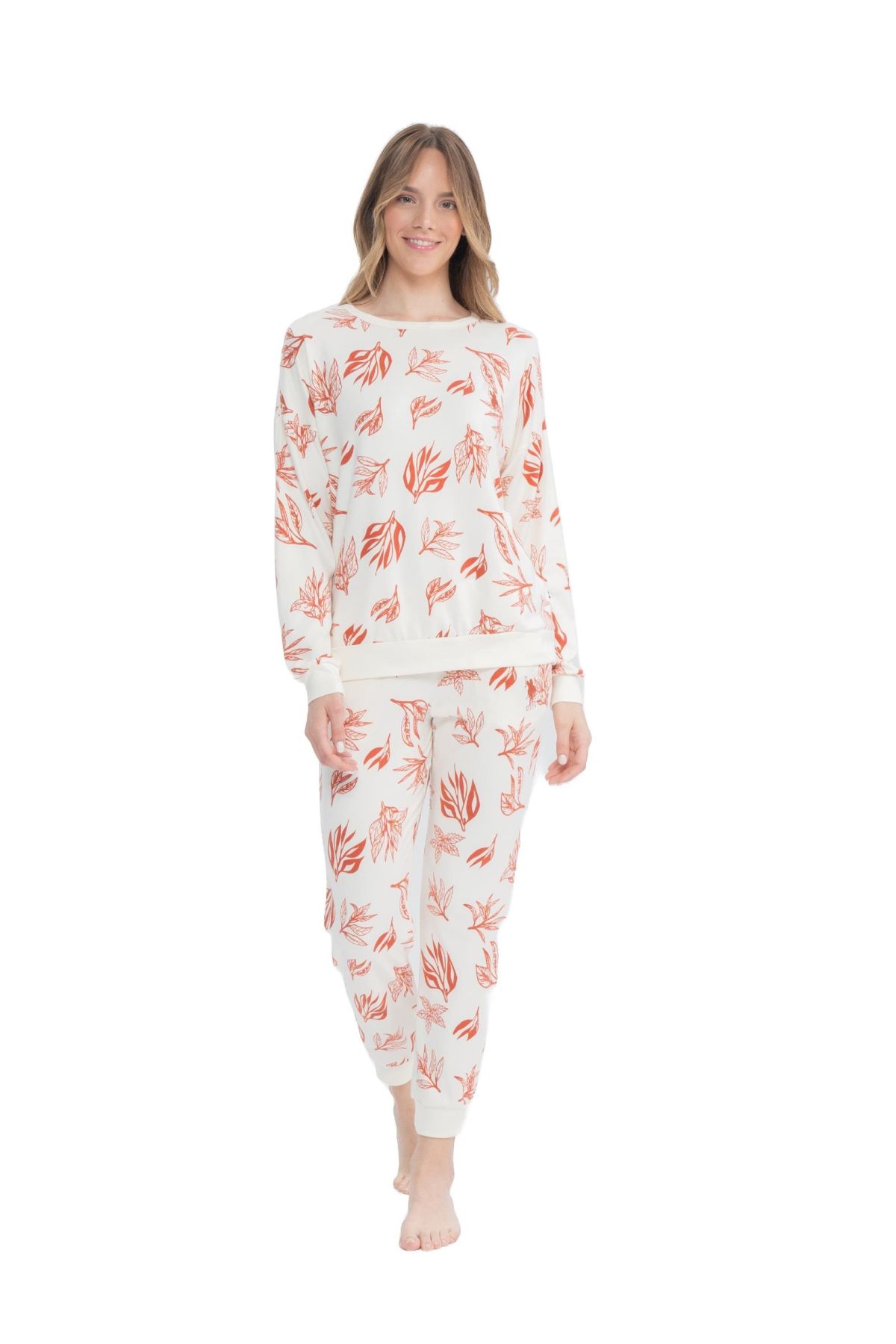U.S. Polo Assn. 17105 Kadın Kiremit Uzun Kollu Pijama TakımKadın Pijama TakımıU.S. Polo Assn.