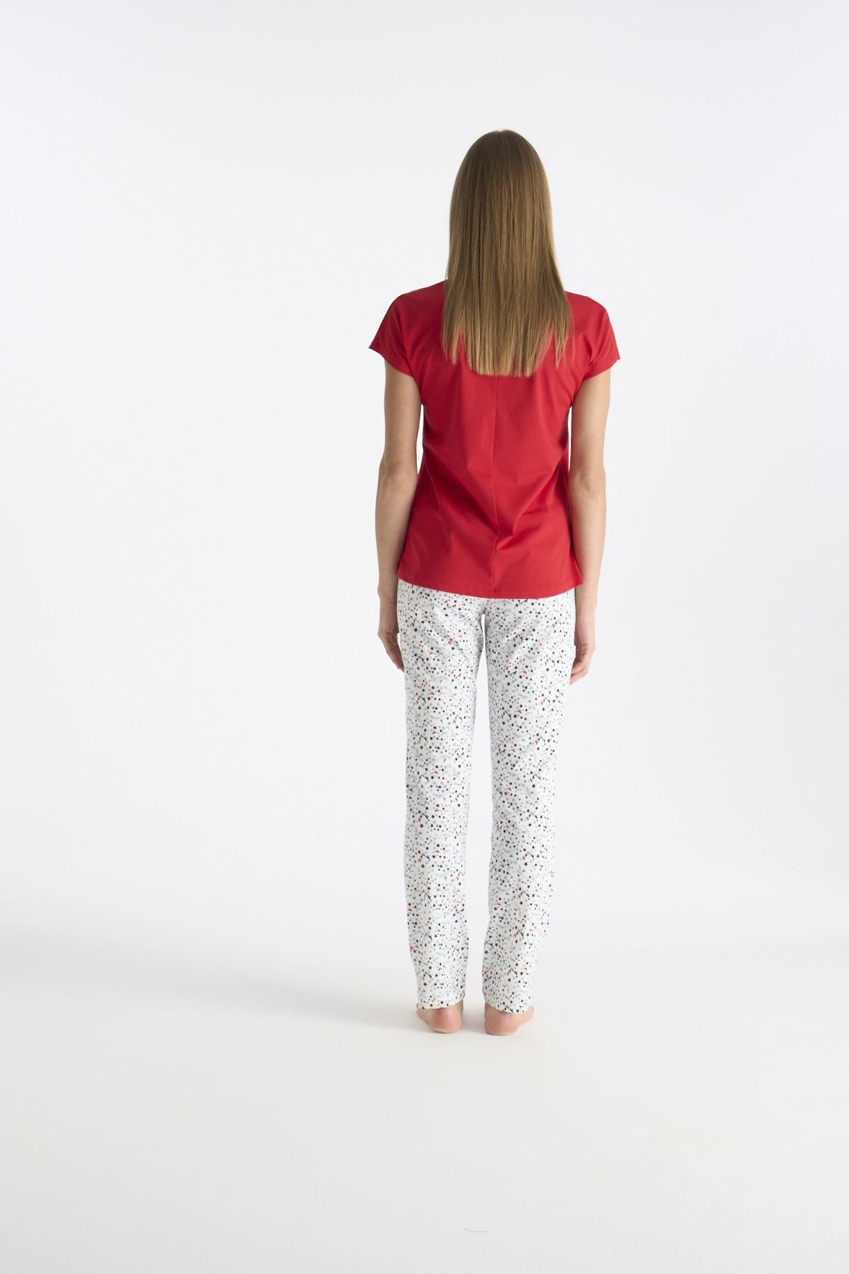 U.S. Polo Assn. 20235 Kadın Kırmızı Kısa Kollu Patlı Pijama TakımıKadın Pijama TakımıU.S. Polo Assn.