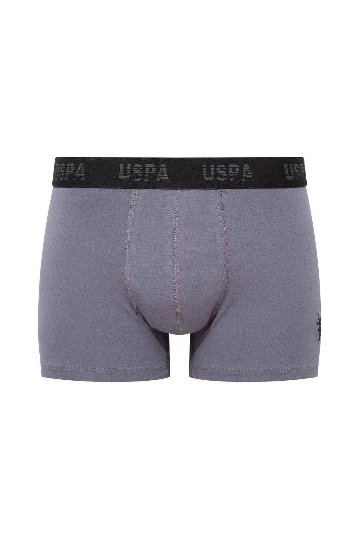 U.S. Polo Assn. 80505 Erkek Baskılı-Siyah-Antrasit Pamuklu 3 Lü BoxerBoxerU.S. Polo Assn.