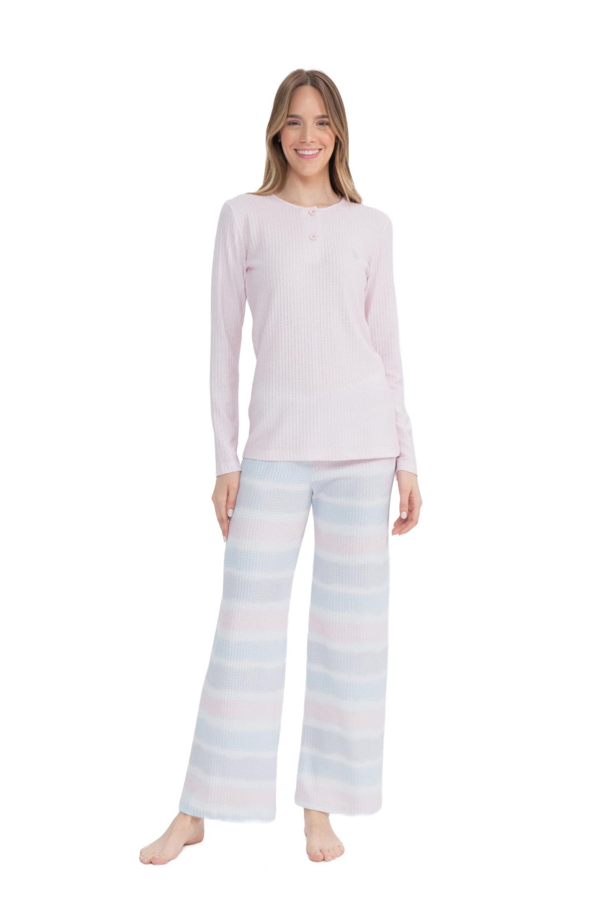 U.S. Polo Assn. 17096 Kadın Pembe Uzun Kollu Patlı Pijama TakımKadın Pijama TakımıU.S. Polo Assn.