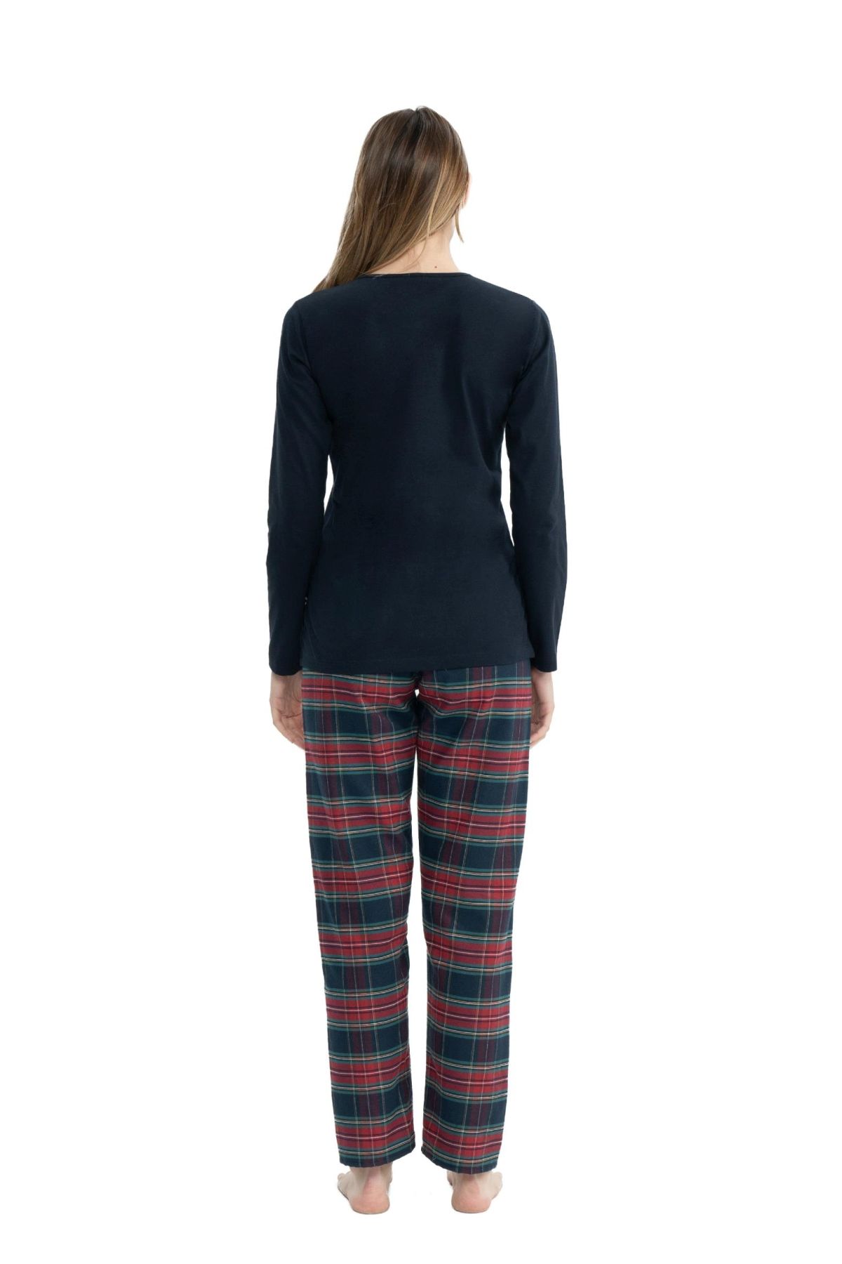 U.S. Polo Assn. 17131 Kadın Lacivert Uzun Kollu Yuvarlak Yaka Pijama TakımKadın Pijama TakımıU.S. Polo Assn.