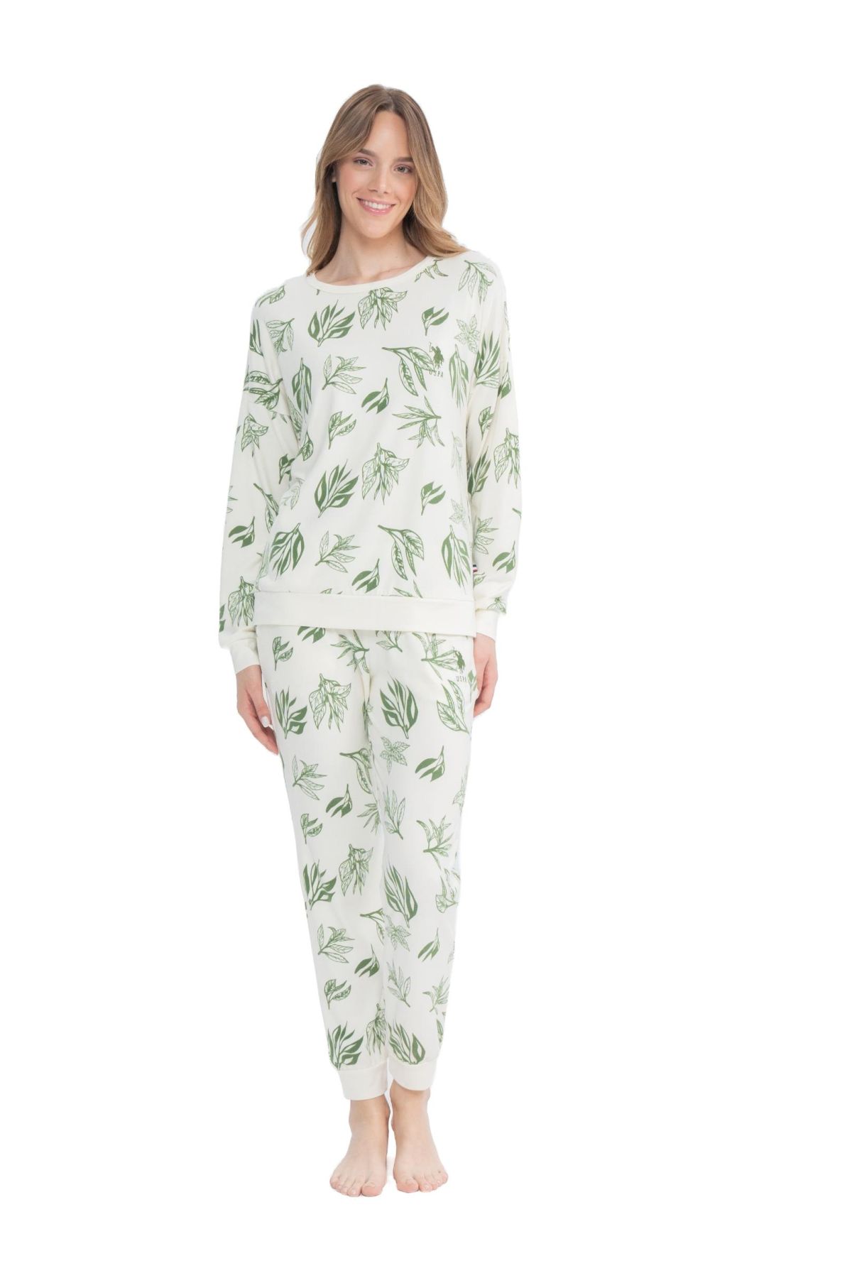 U.S. Polo Assn. 17105 Kadın Yeşil Uzun Kollu Pijama TakımKadın Pijama TakımıU.S. Polo Assn.