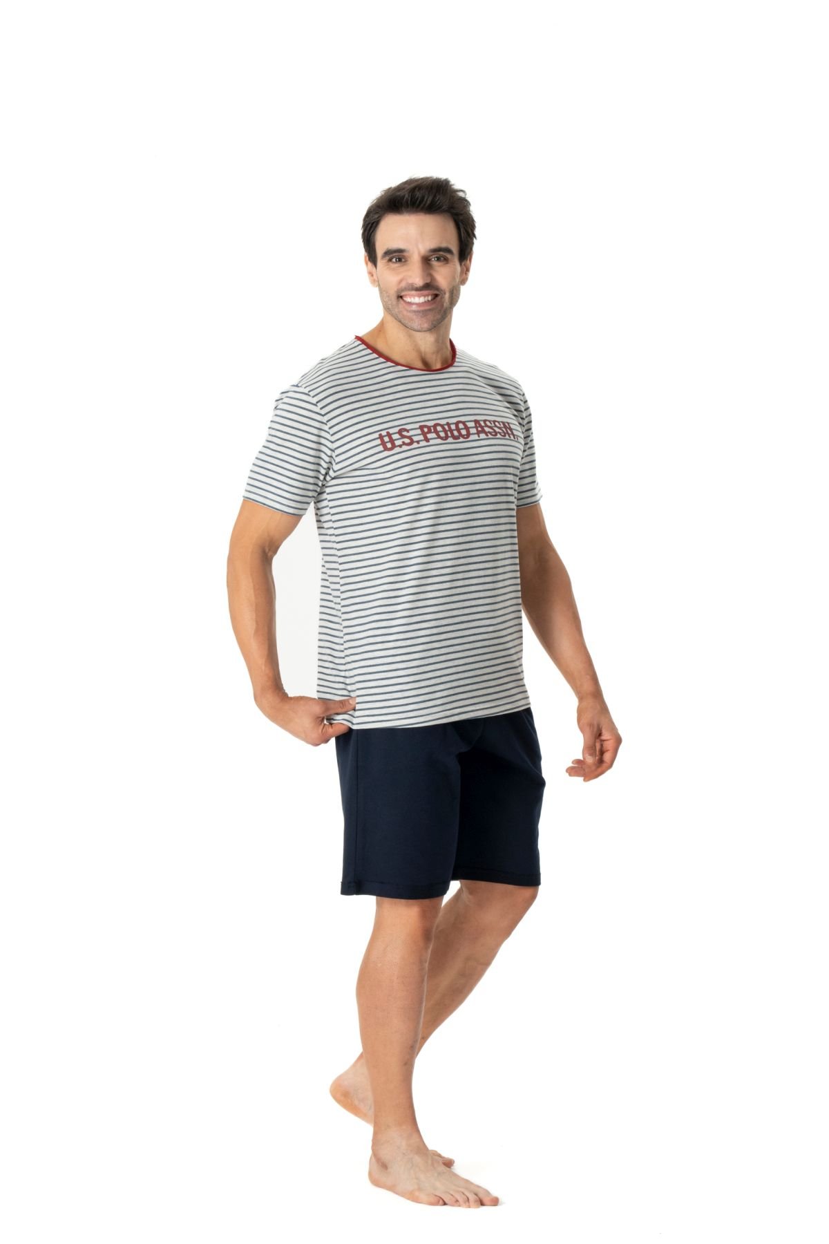 U.S. Polo Assn. 18773 Erkek Lacivert Yuvarlak Yaka Kısa Kollu Şort TakımıŞort TakımıU.S. Polo Assn.