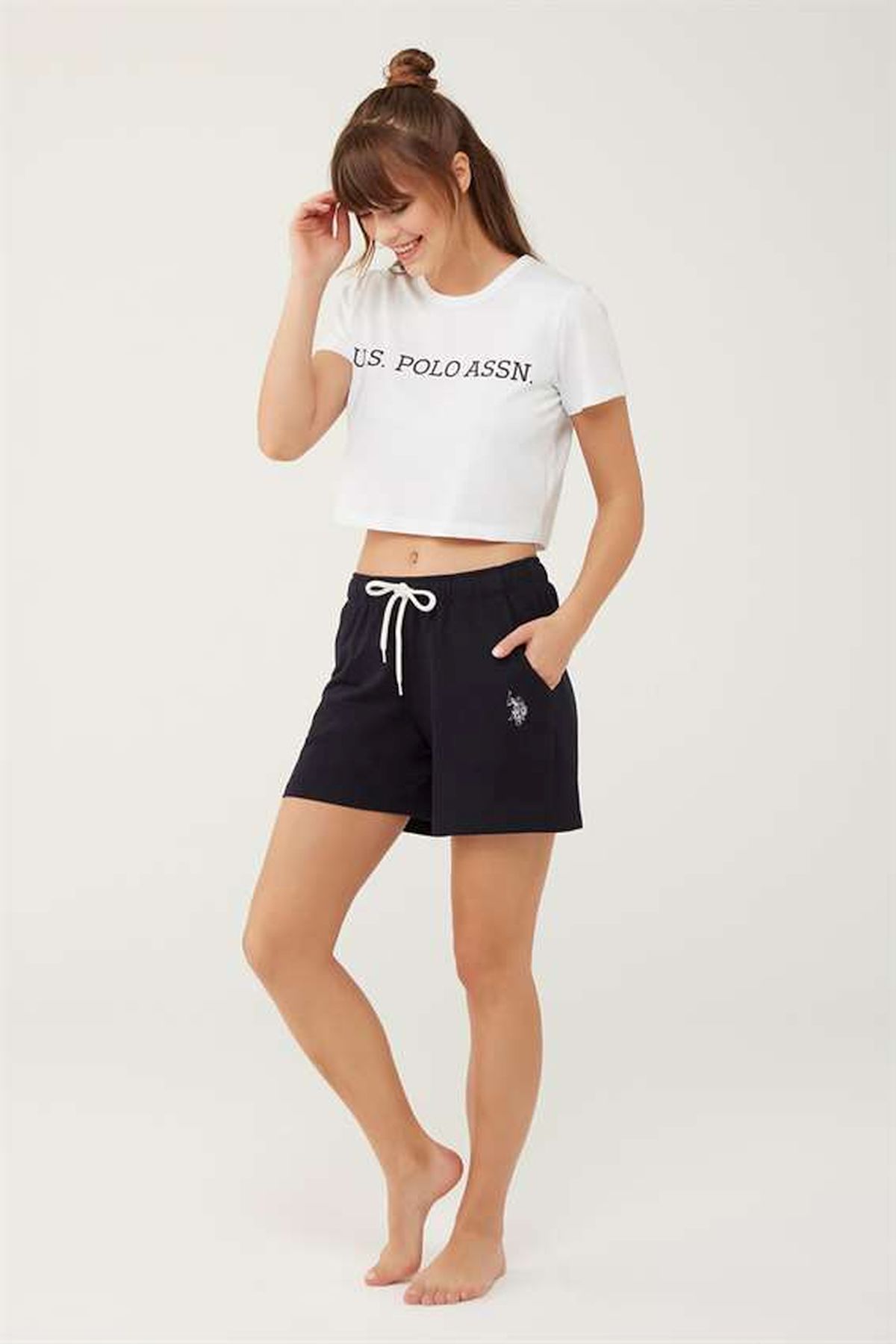 U.S. Polo Assn. 16604 Kadın Lacivert ŞortKadın Pijama AltıU.S. Polo Assn.