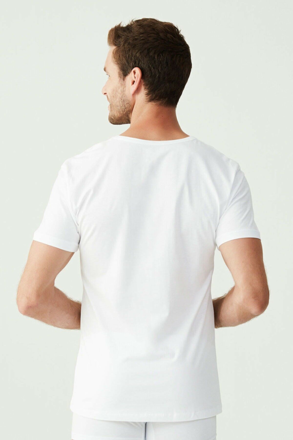 U.S. Polo Assn. 80199 Erkek Beyaz 2'li Kısa Kol V Yaka AtletAtletU.S. Polo Assn.