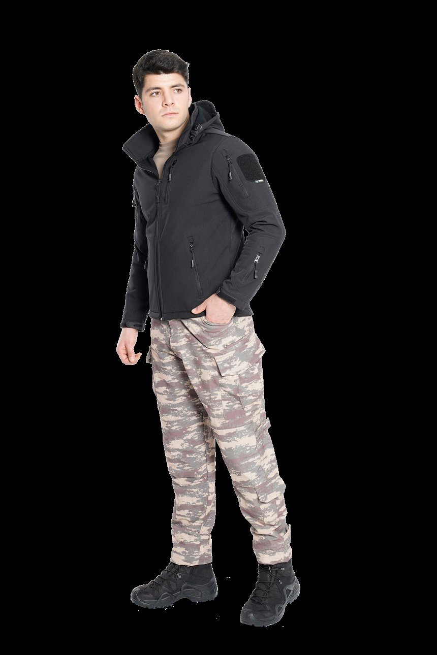 Softshell Yağmur Geçirmez Mont Siyah Renk