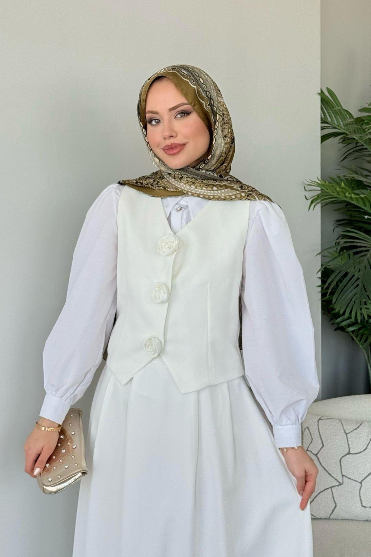  Venedik Etekli Takım Beyaz, Fiyatları  Venedik Etekli Takım Beyaz- Haza Moda 