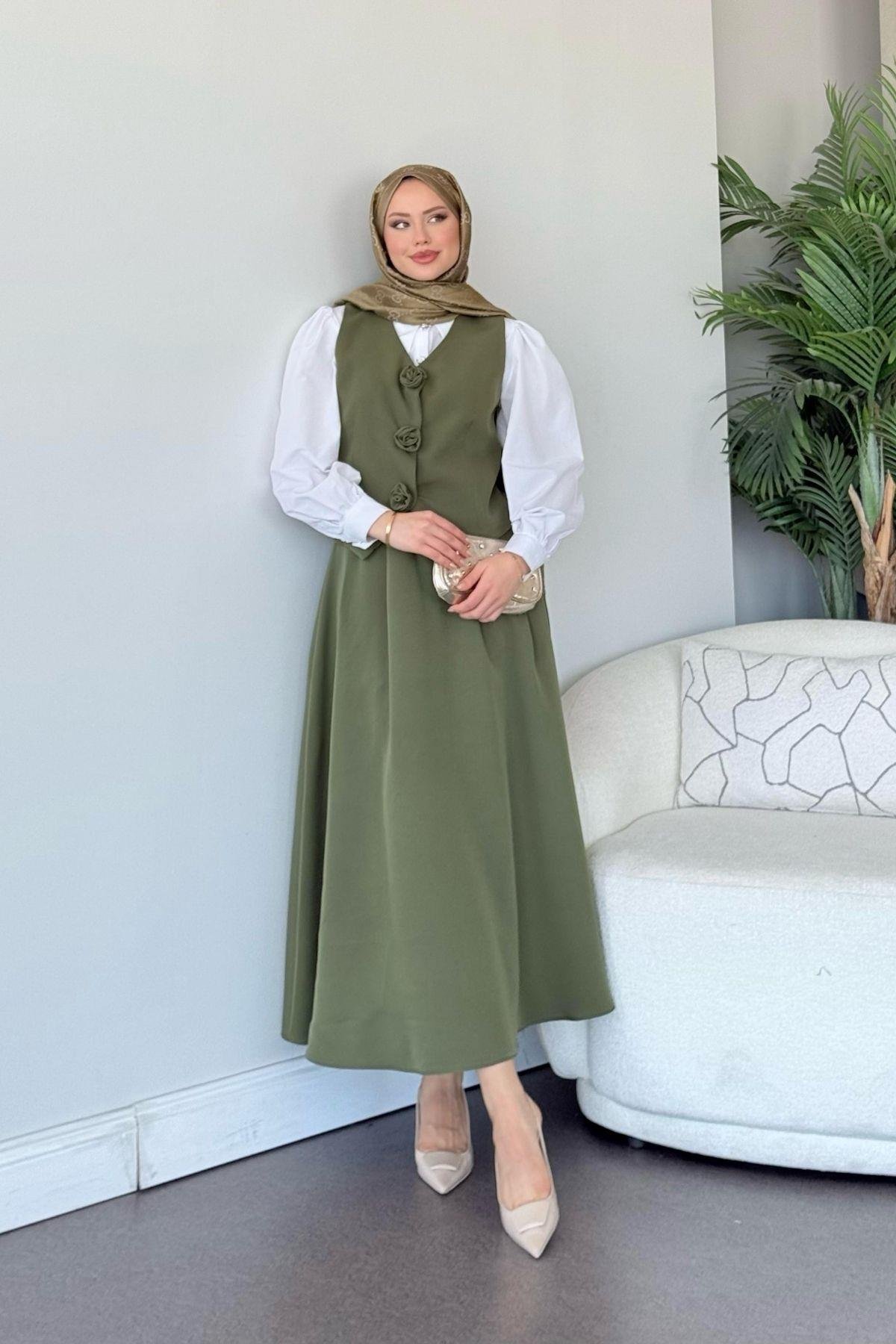  Venedik Etekli Takım Haki, Fiyatları  Venedik Etekli Takım Haki - Haza Moda 