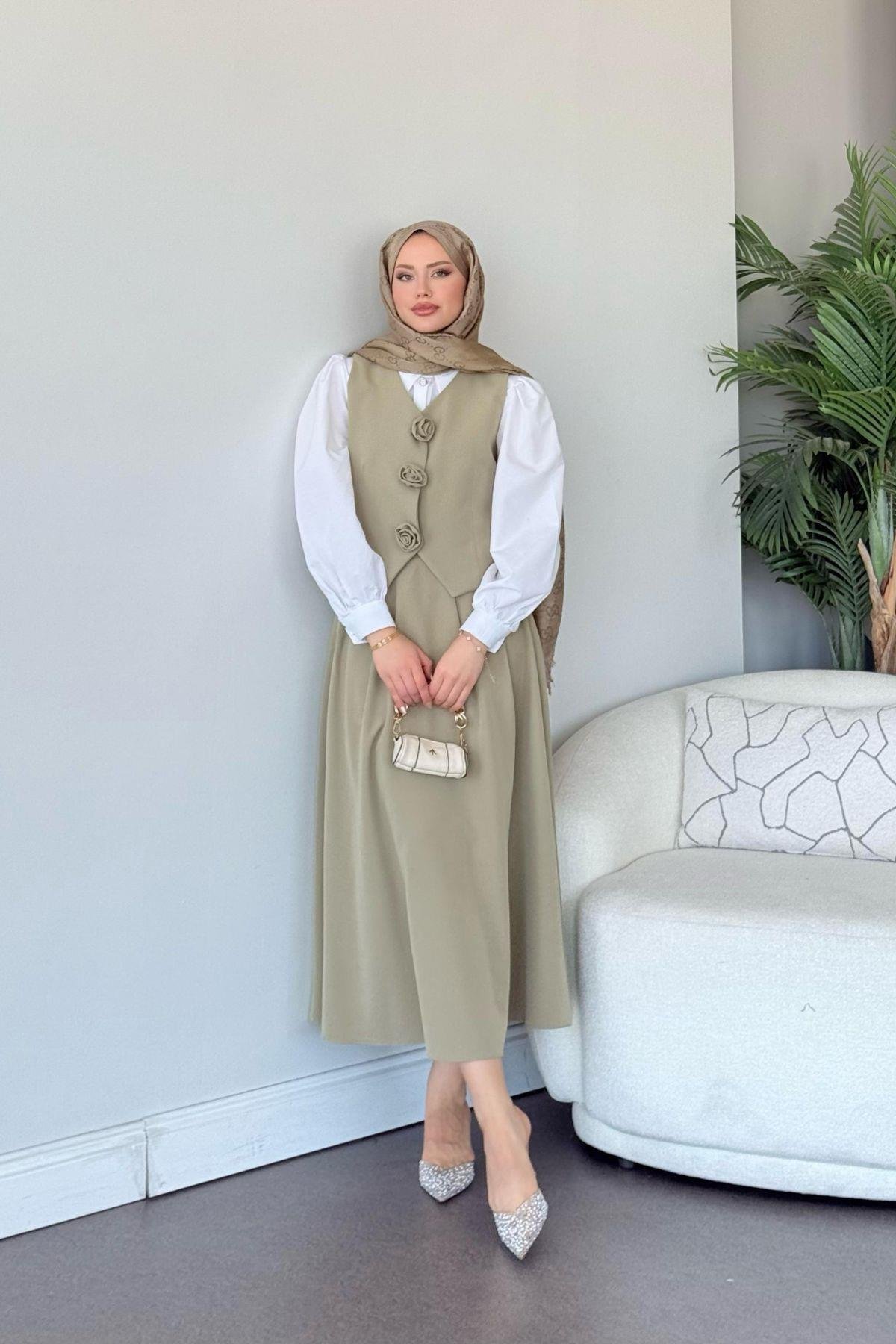  Venedik Etekli Takım Mint, Fiyatları  Venedik Etekli Takım Mint- Haza Moda 