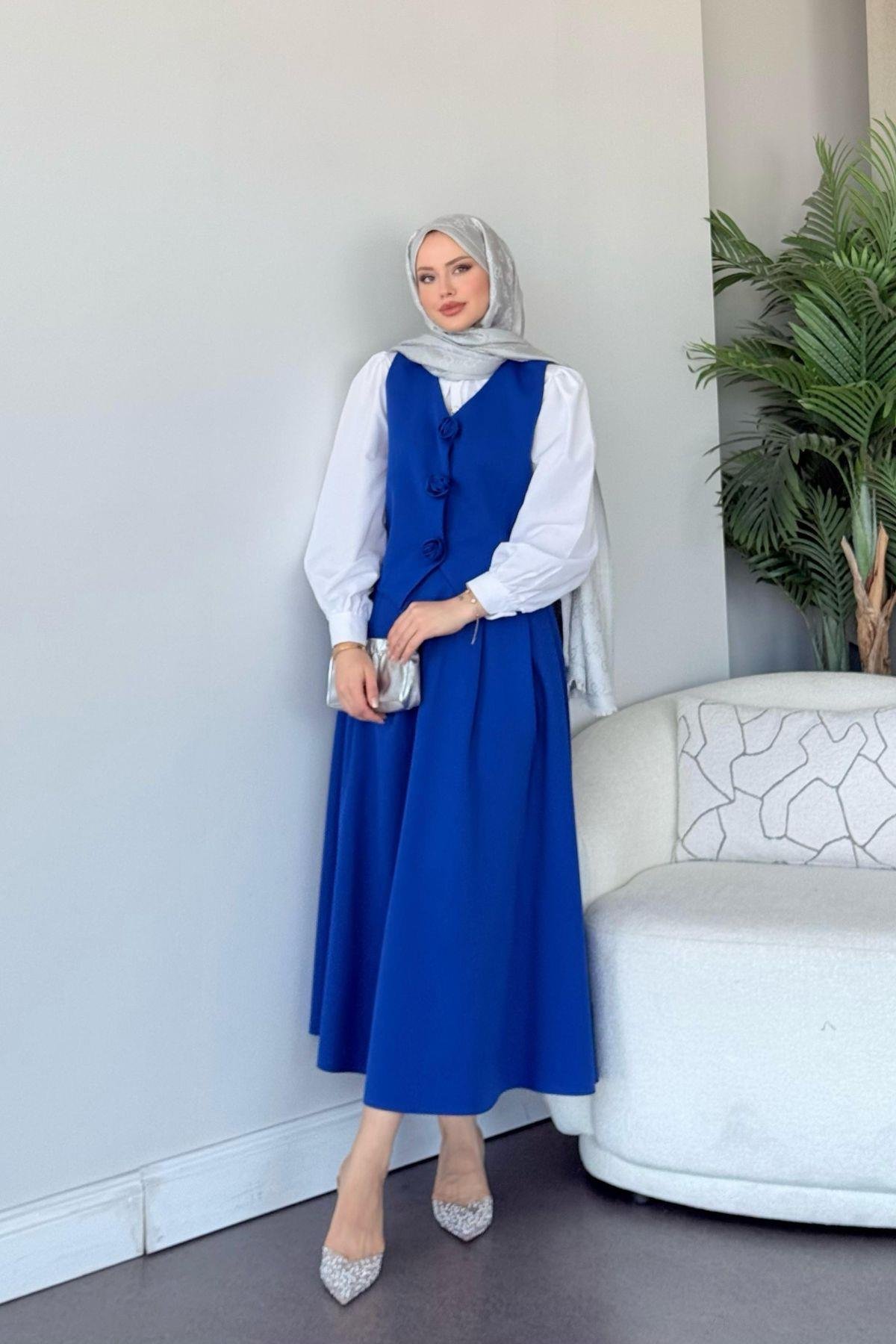  Venedik Etekli Takım Saks, Fiyatları  Venedik Etekli Takım Saks- Haza Moda 