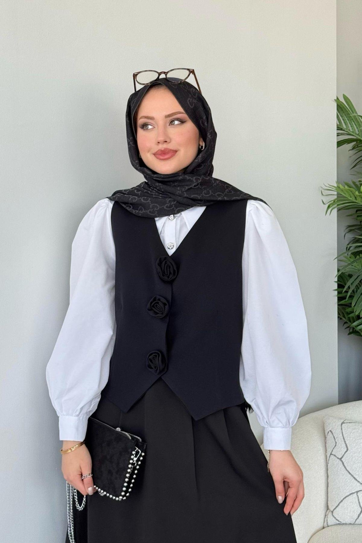  Venedik Etekli Takım Siyah, Fiyatları  Venedik Etekli Takım Siyah- Haza Moda 