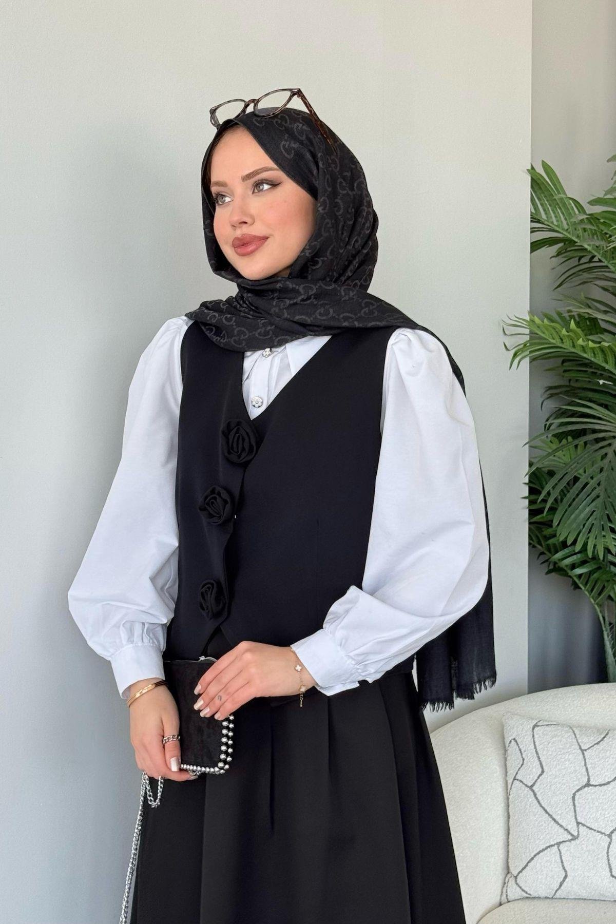  Venedik Etekli Takım Siyah, Fiyatları  Venedik Etekli Takım Siyah- Haza Moda 