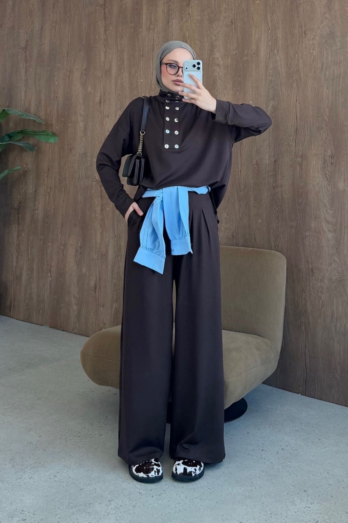  Zımba Yaka Oys Takım Kahve, Fiyatları  Zımba Yaka Oys Takım Kahve| Haza Moda