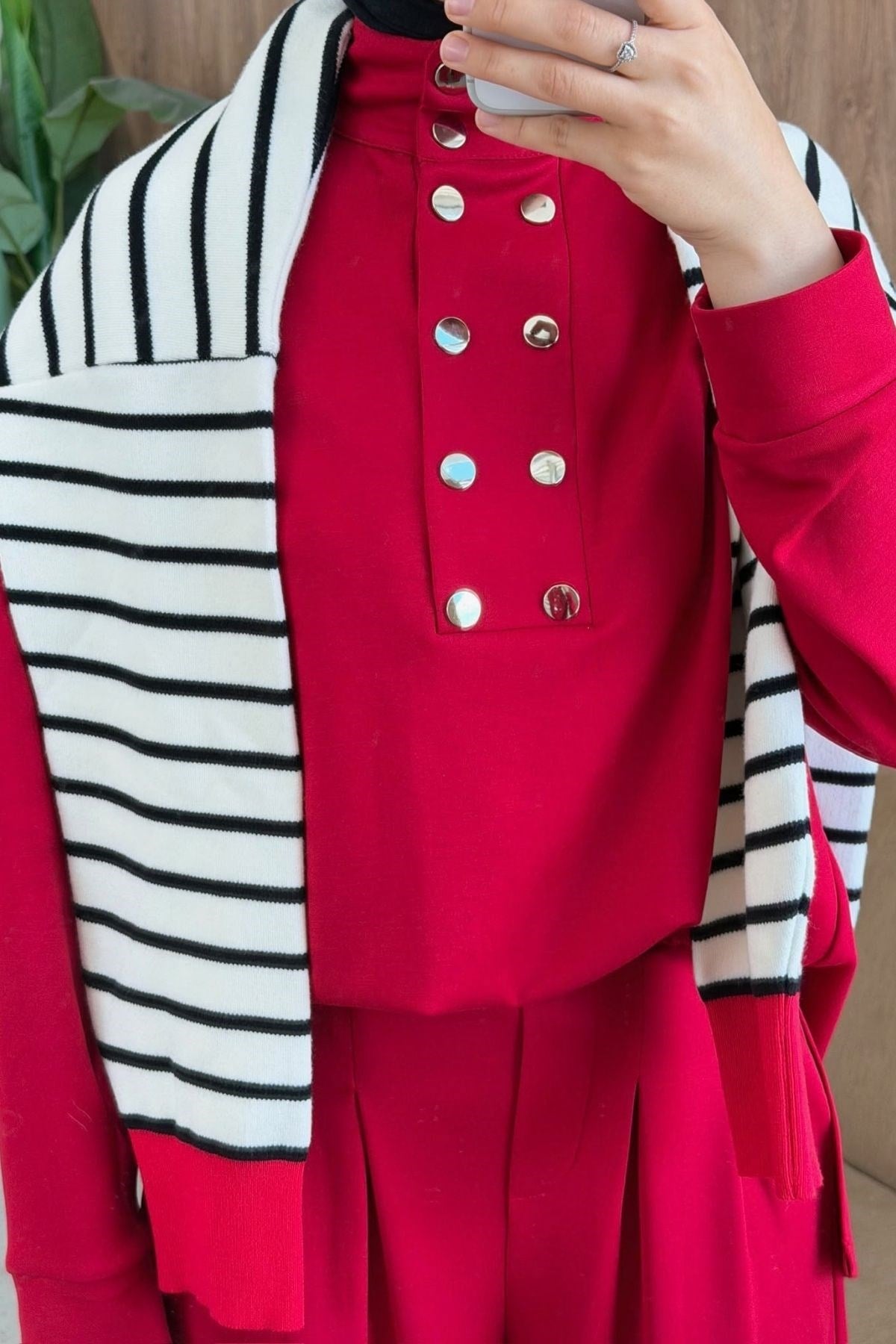  Zımba Yaka Oys Takım Kırmızı, Fiyatları  Zımba Yaka Oys Takım Kahve| Haza Moda