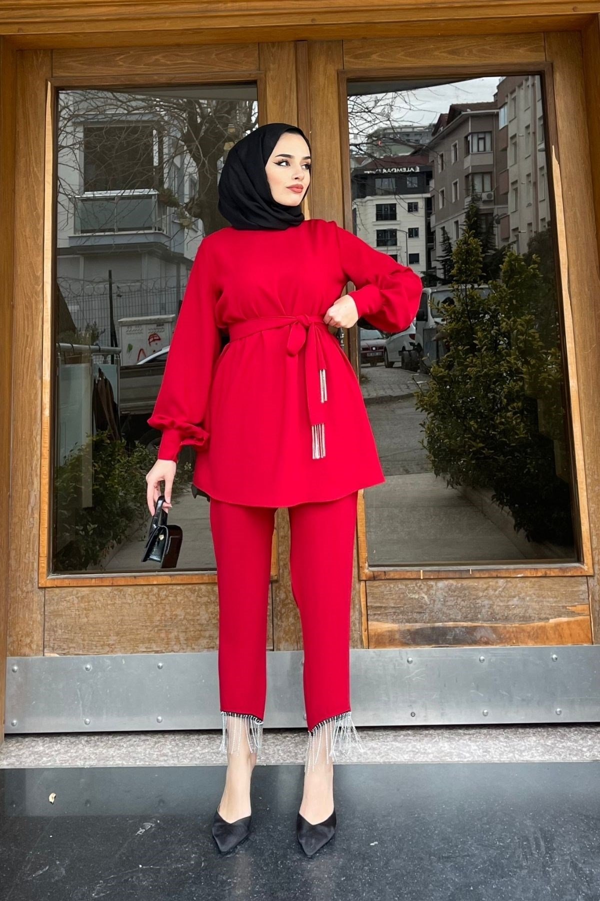 Adenya Zincir Takım-KIRMIZI, Fiyatları Diyena Püskül Takım-MOR – Haza Moda | Tesettür Giyim
