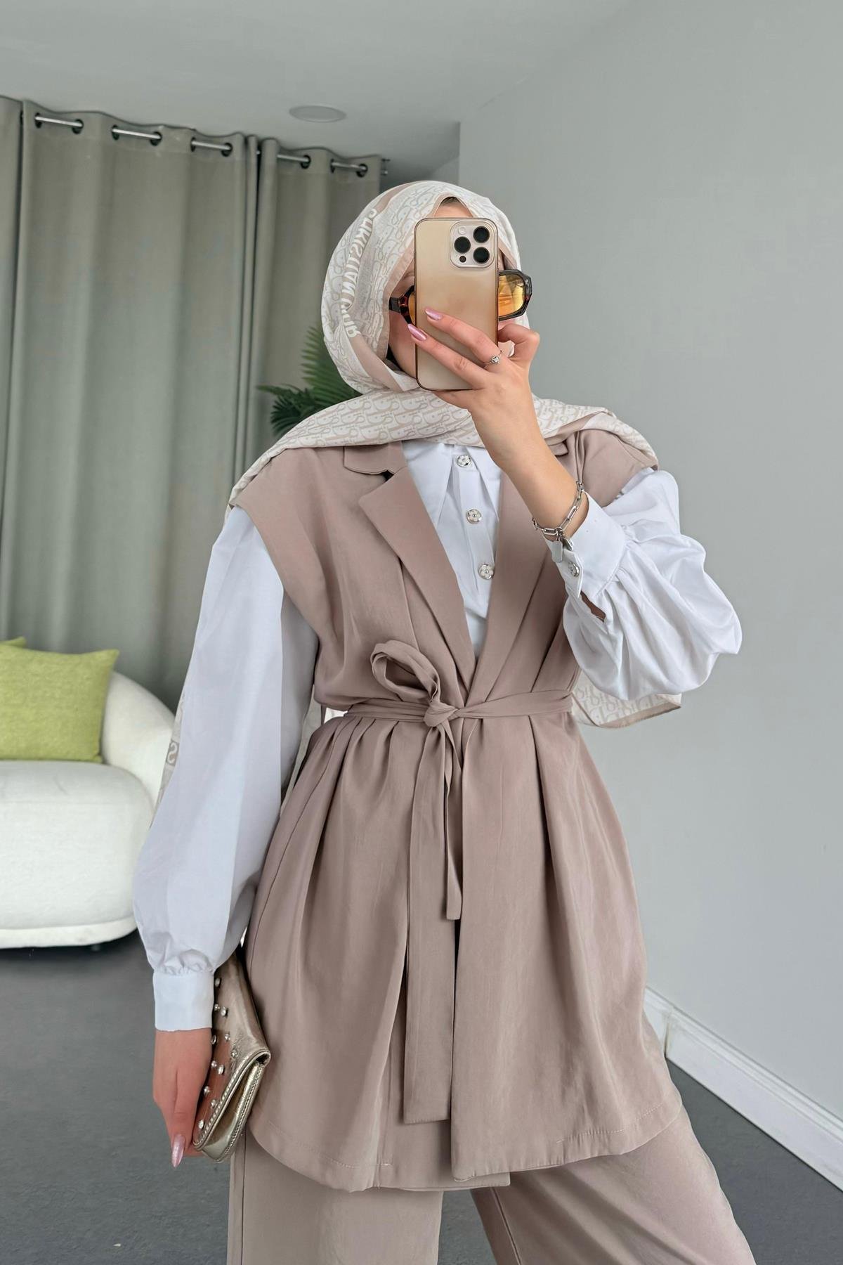 Afra Takım Bej, Fiyatları Haza Moda | Tesettür Giyim | Afra Takım Bej