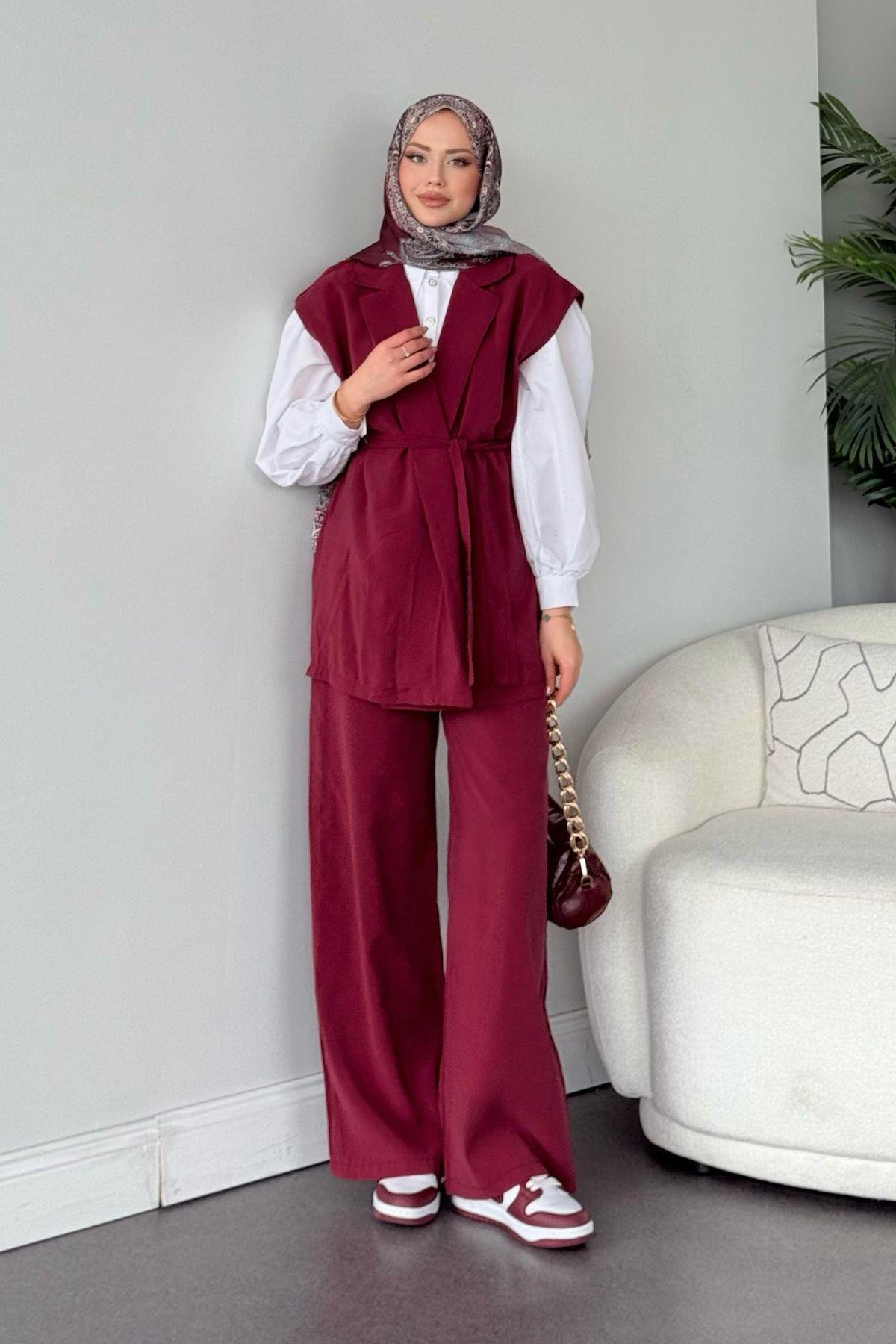 Afra Takım Bordo, Fiyatları Afra Takım Bordo - Haza Moda 