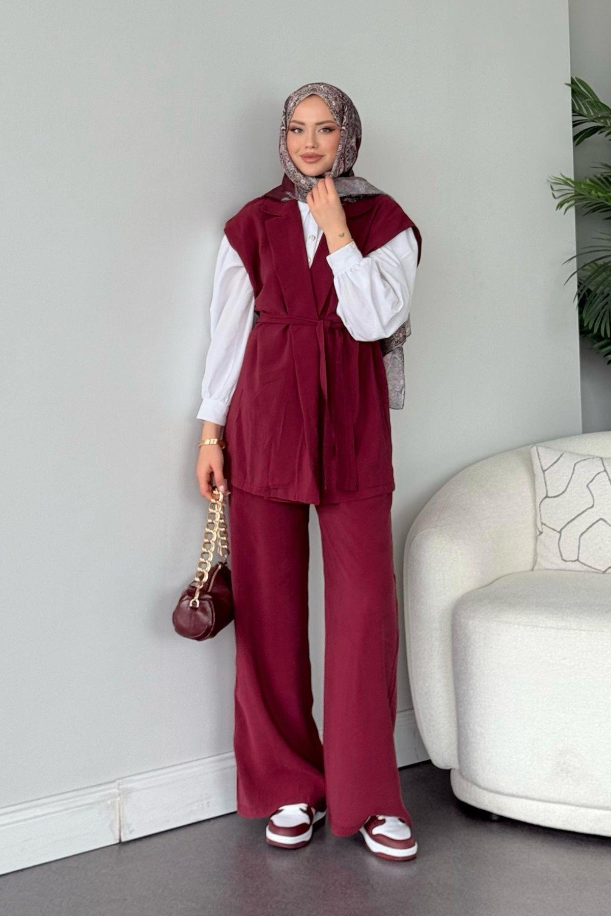 Afra Takım Bordo, Fiyatları Afra Takım Bordo - Haza Moda 